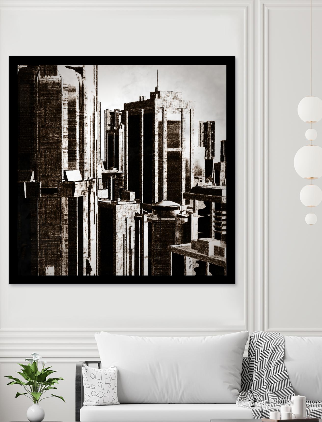 Megapolis 3 by Jefd on GIANT ART - black digital buildings