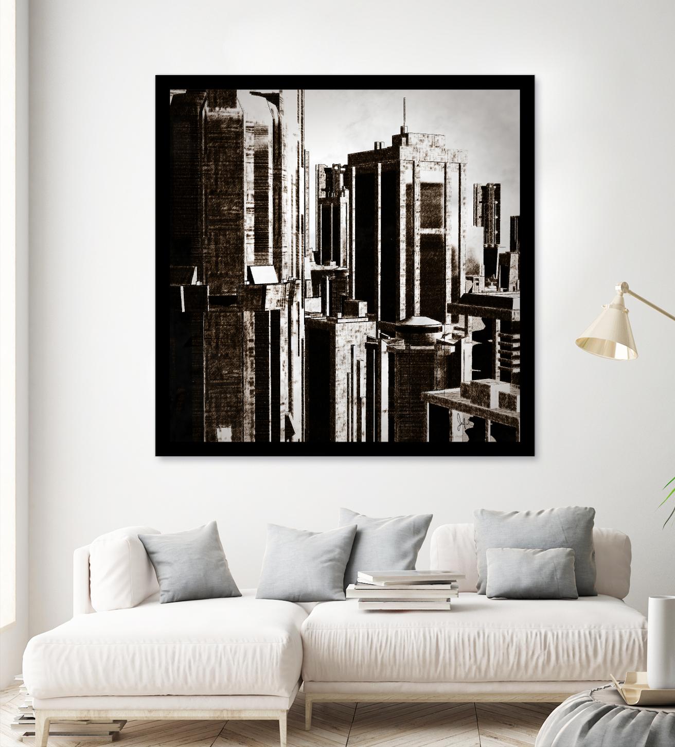 Megapolis 3 by Jefd on GIANT ART - black digital buildings