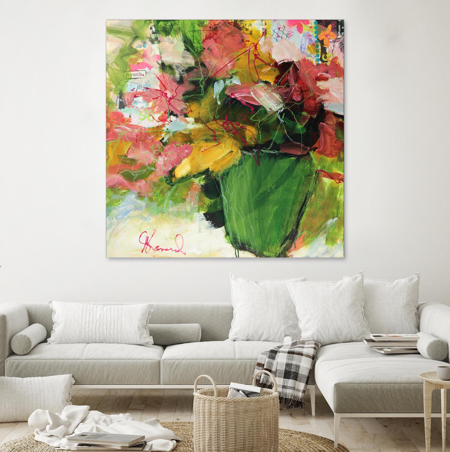 Beach Lover by Doris Savard on GIANT ART - pink flowers artistes du québec