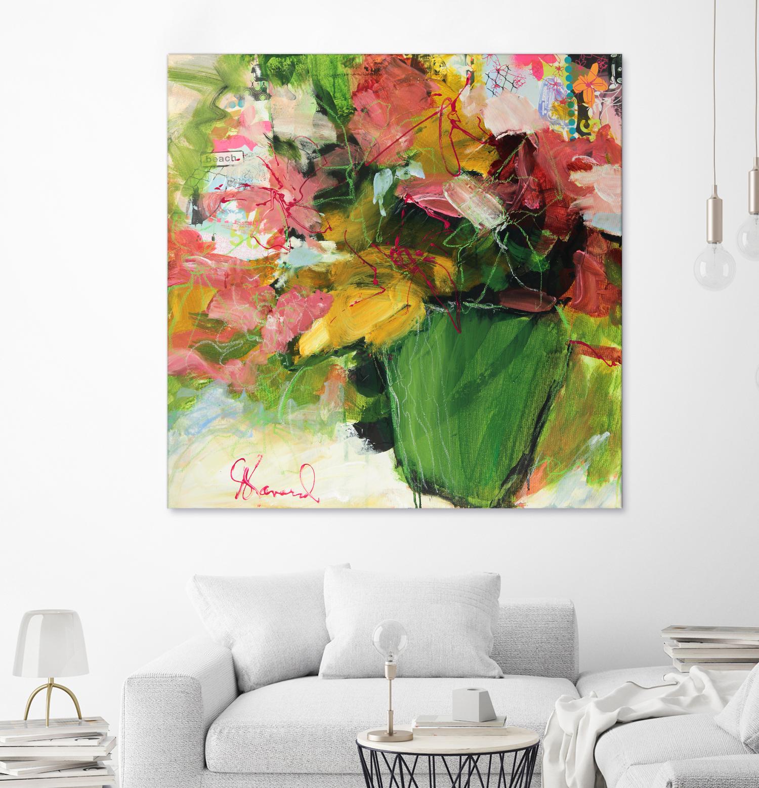 Beach Lover by Doris Savard on GIANT ART - pink flowers artistes du québec