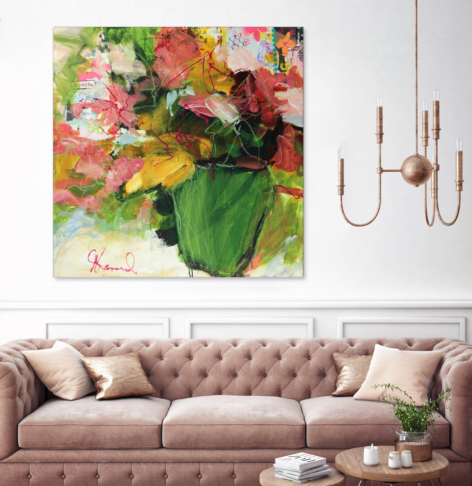 Beach Lover by Doris Savard on GIANT ART - pink flowers artistes du québec