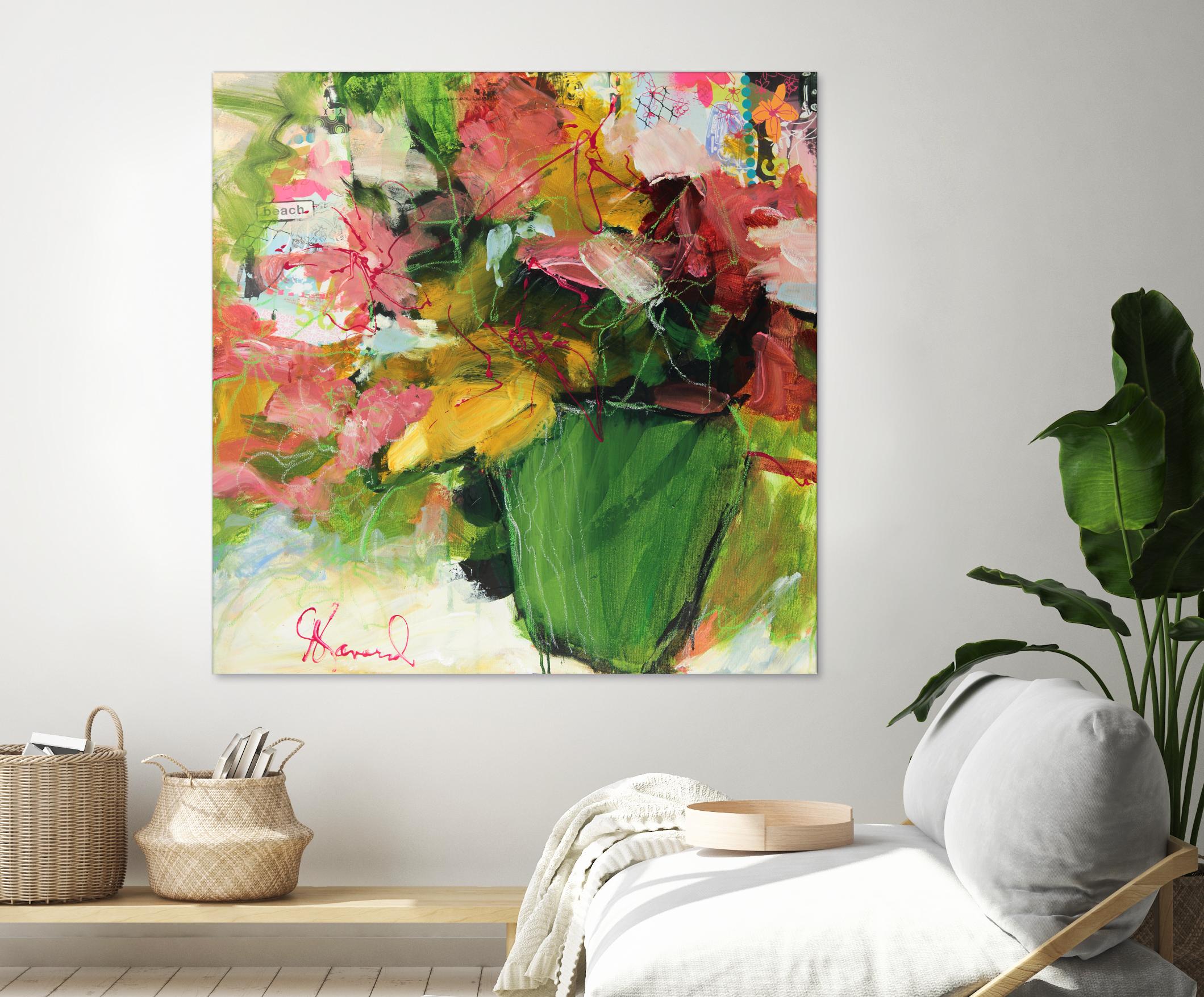 Beach Lover by Doris Savard on GIANT ART - pink flowers artistes du québec