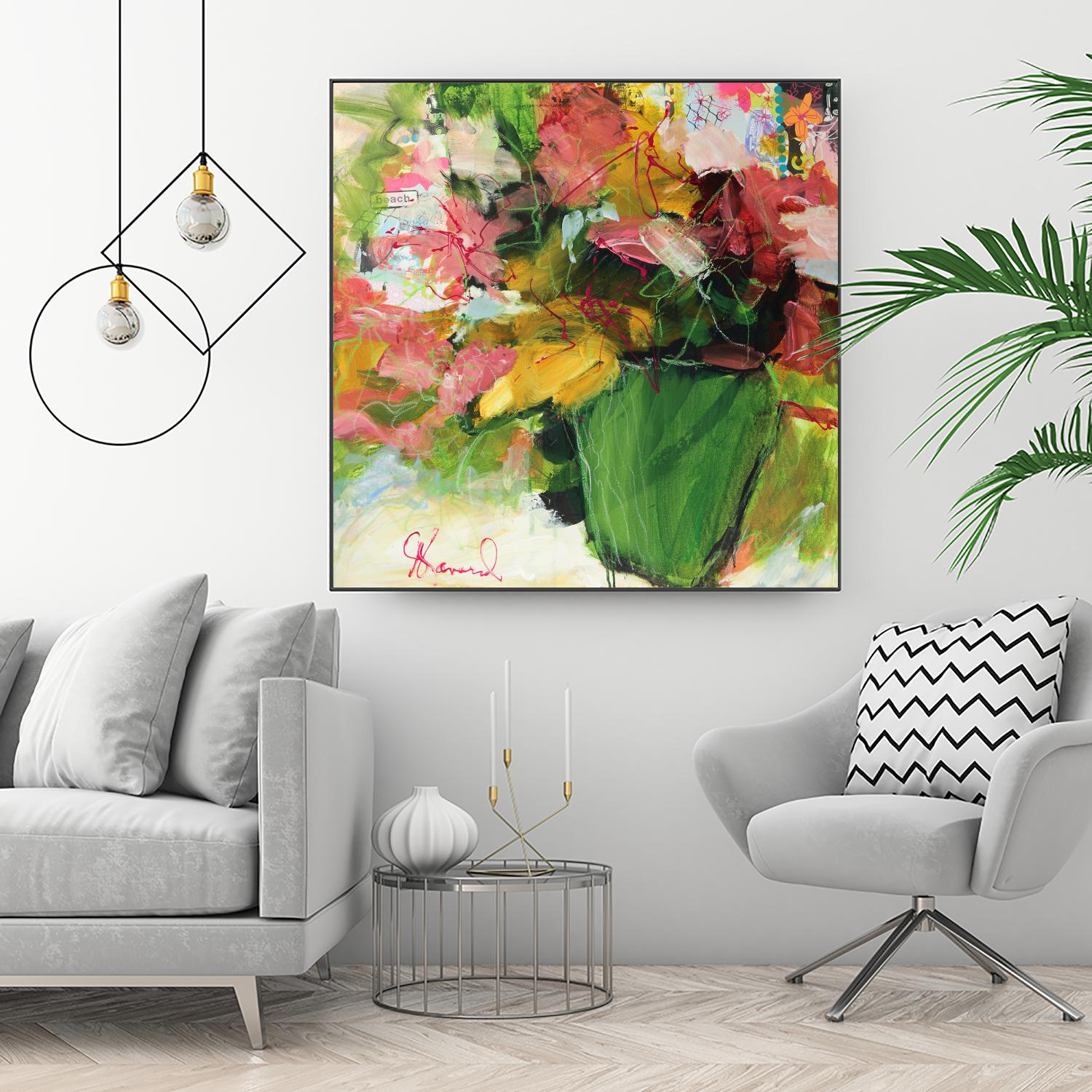 Beach Lover by Doris Savard on GIANT ART - pink flowers artistes du québec