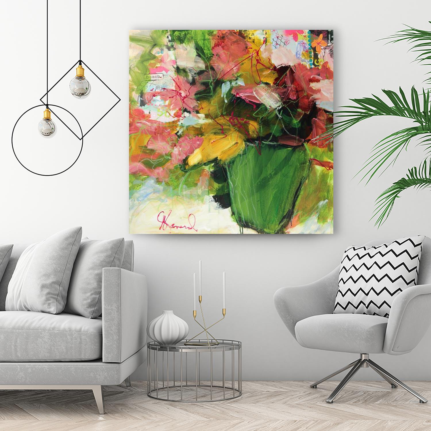 Beach Lover by Doris Savard on GIANT ART - pink flowers artistes du québec