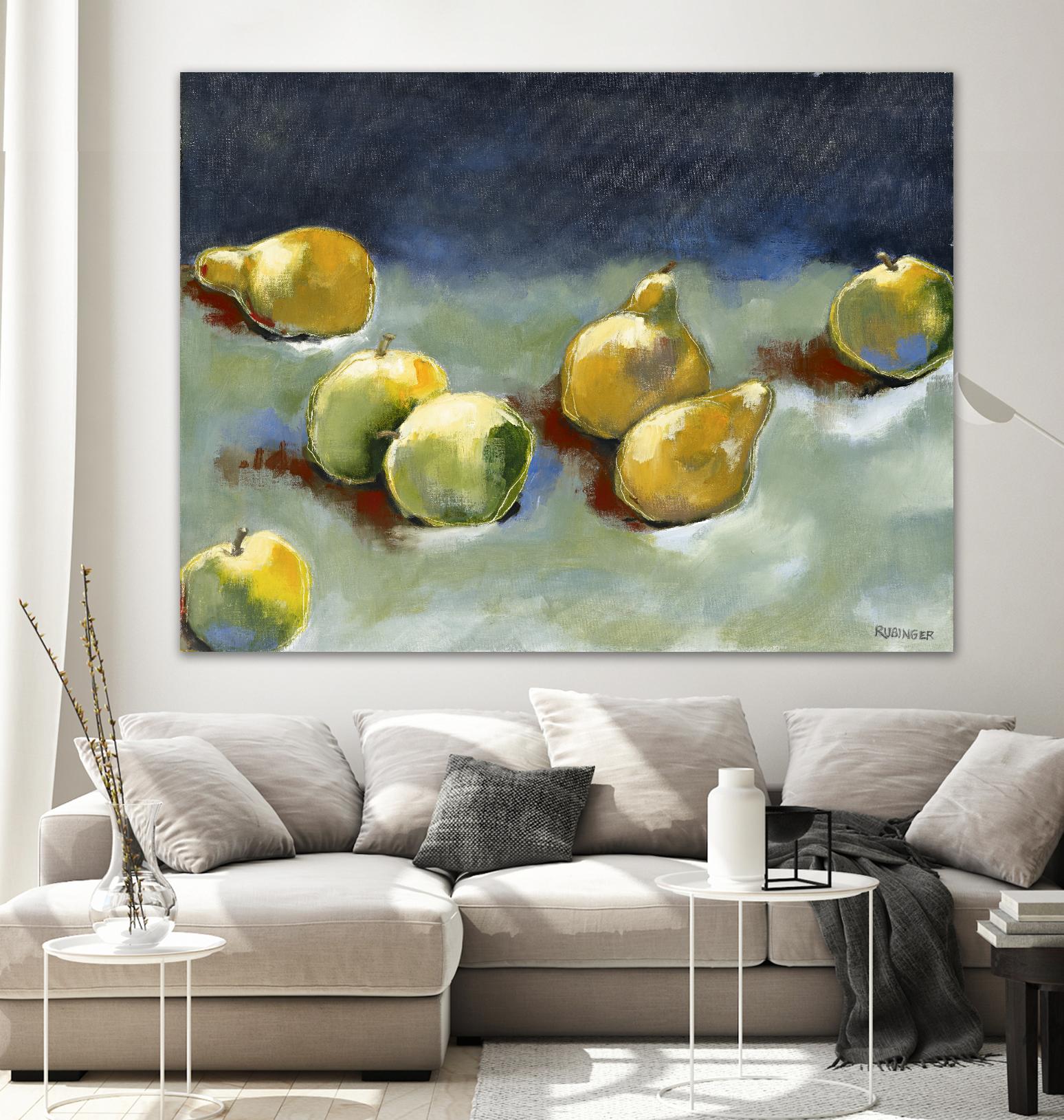 Sun-Kissed Fruit by Bram Rubinger on GIANT ART - green still life apple