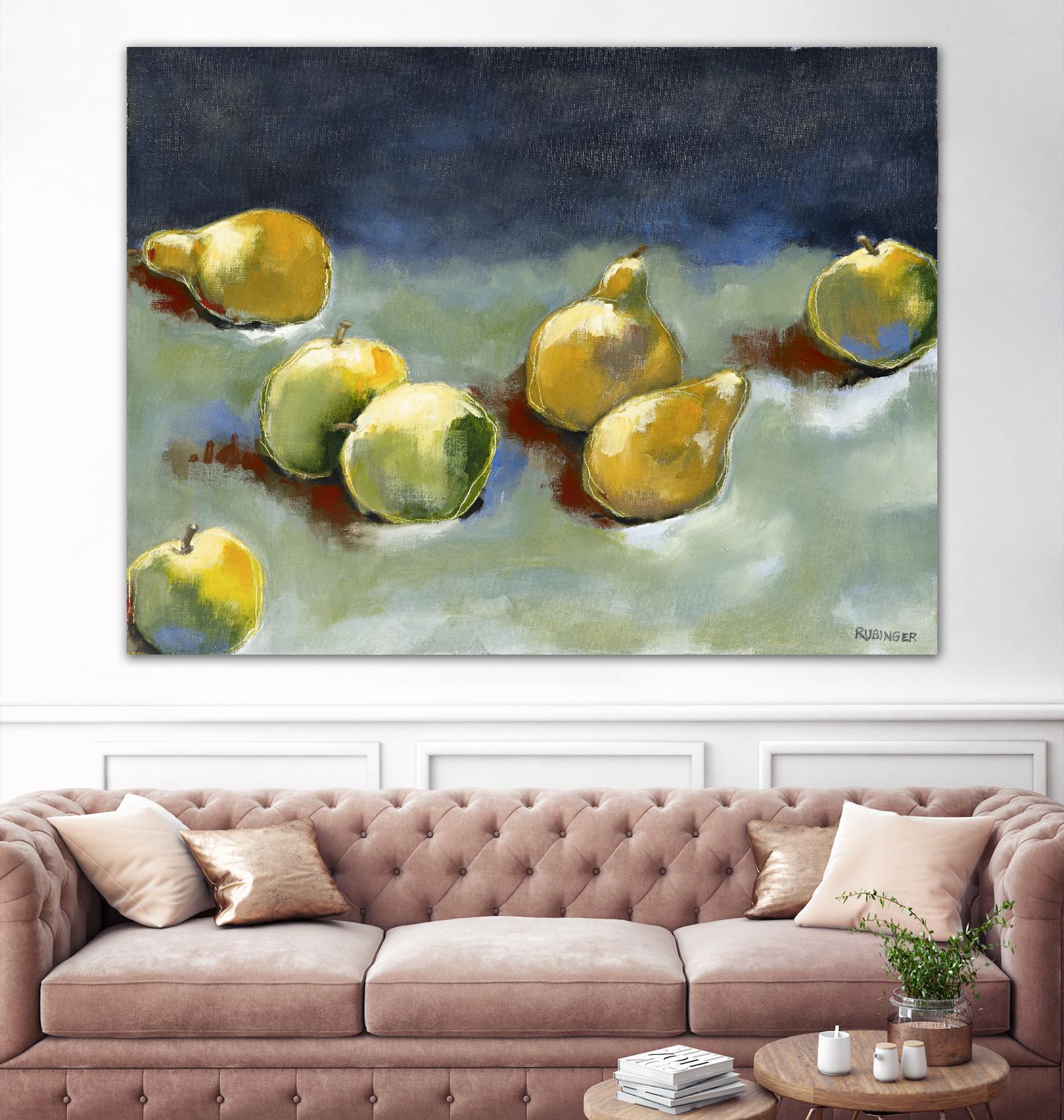 Sun-Kissed Fruit by Bram Rubinger on GIANT ART - green still life apple