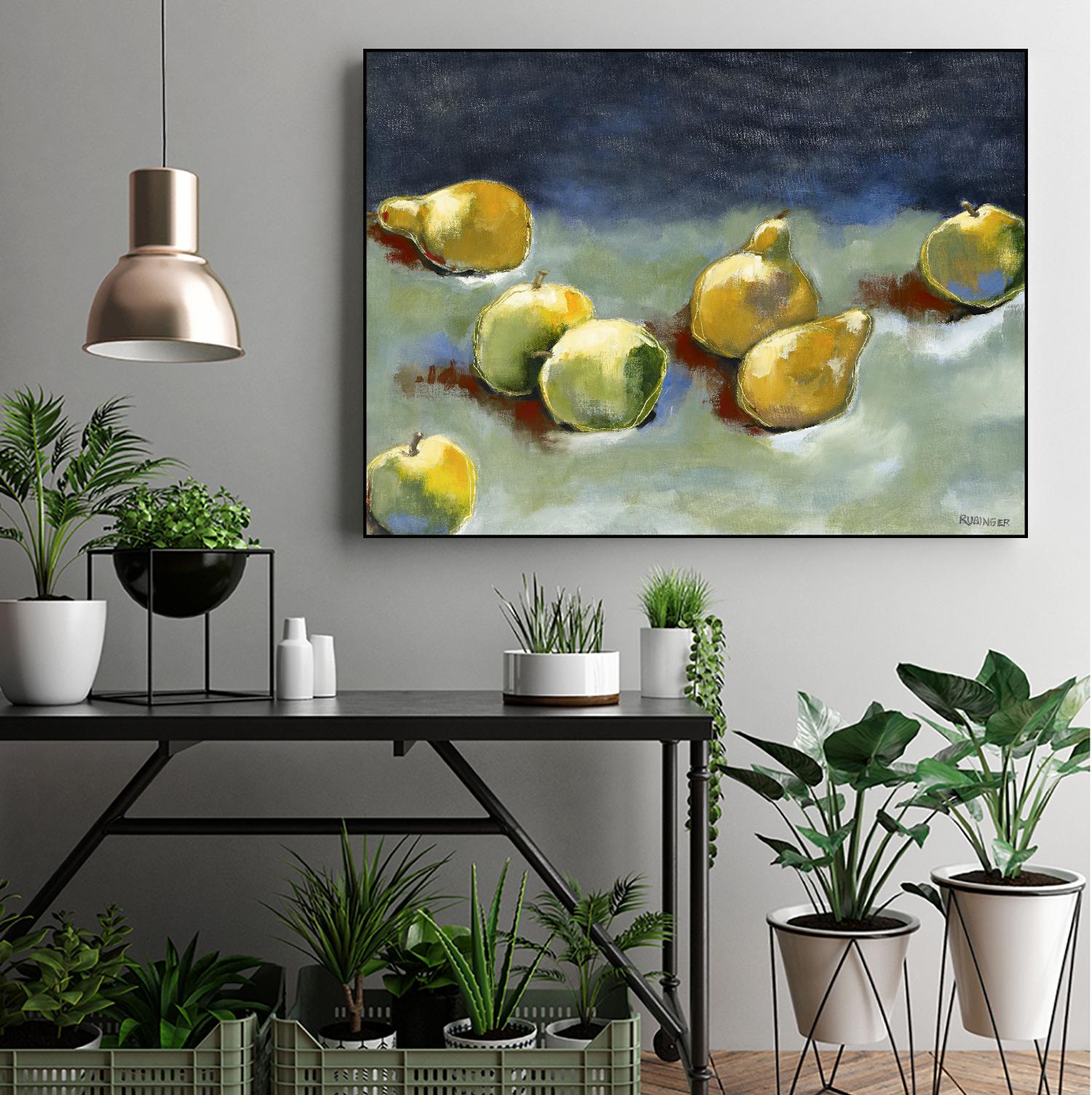 Sun-Kissed Fruit by Bram Rubinger on GIANT ART - green still life apple