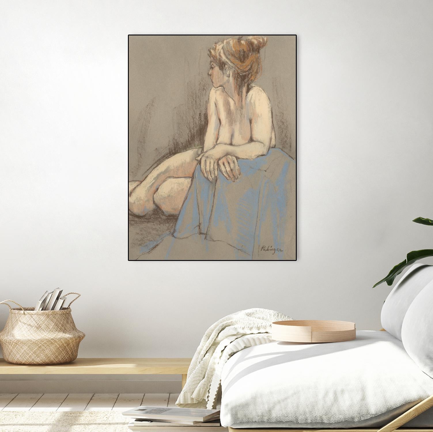 After the Bath by Bram Rubinger on GIANT ART - beige figurative corps nu