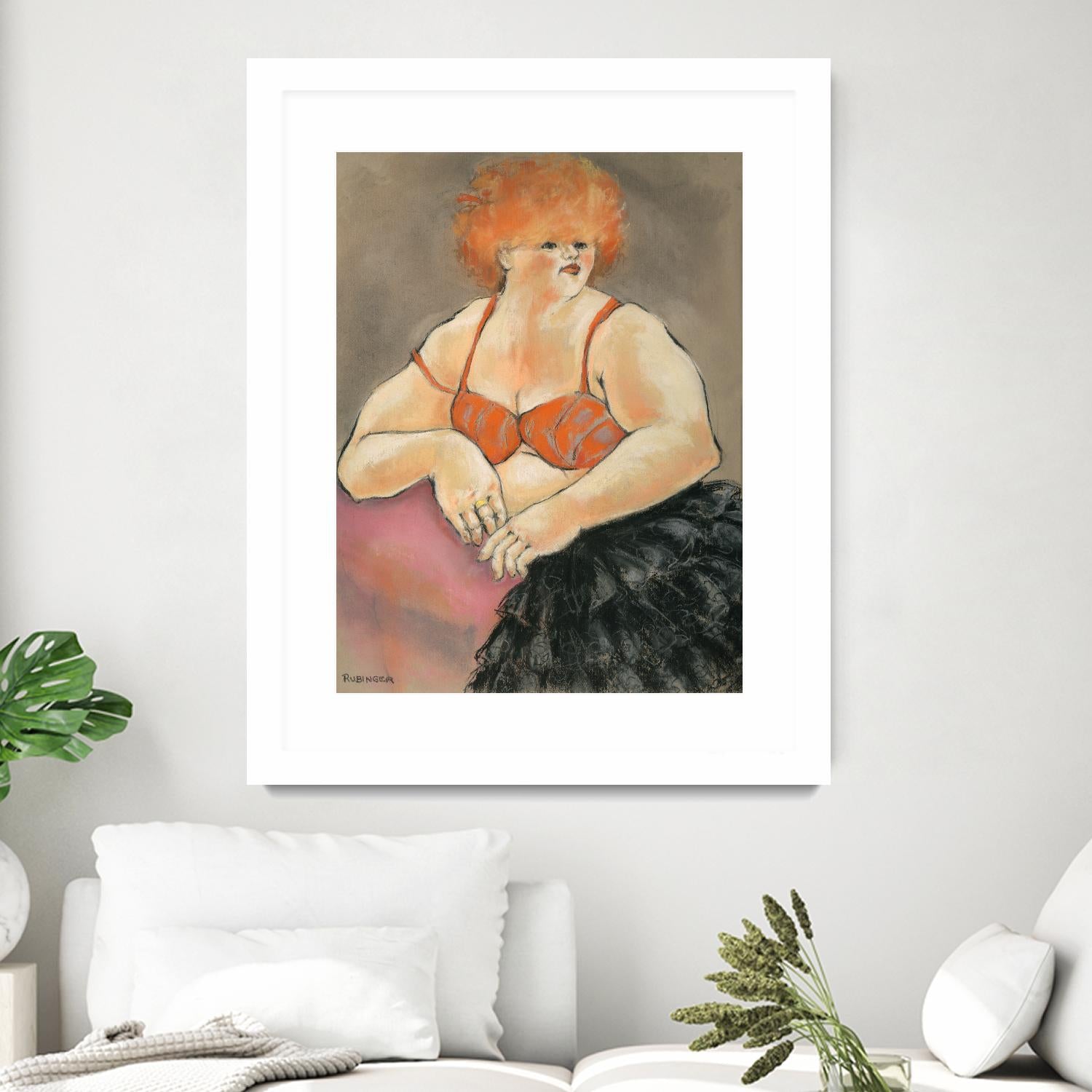 Hommage a la Goulue 2 by Bram Rubinger on GIANT ART - orange figurative drawing