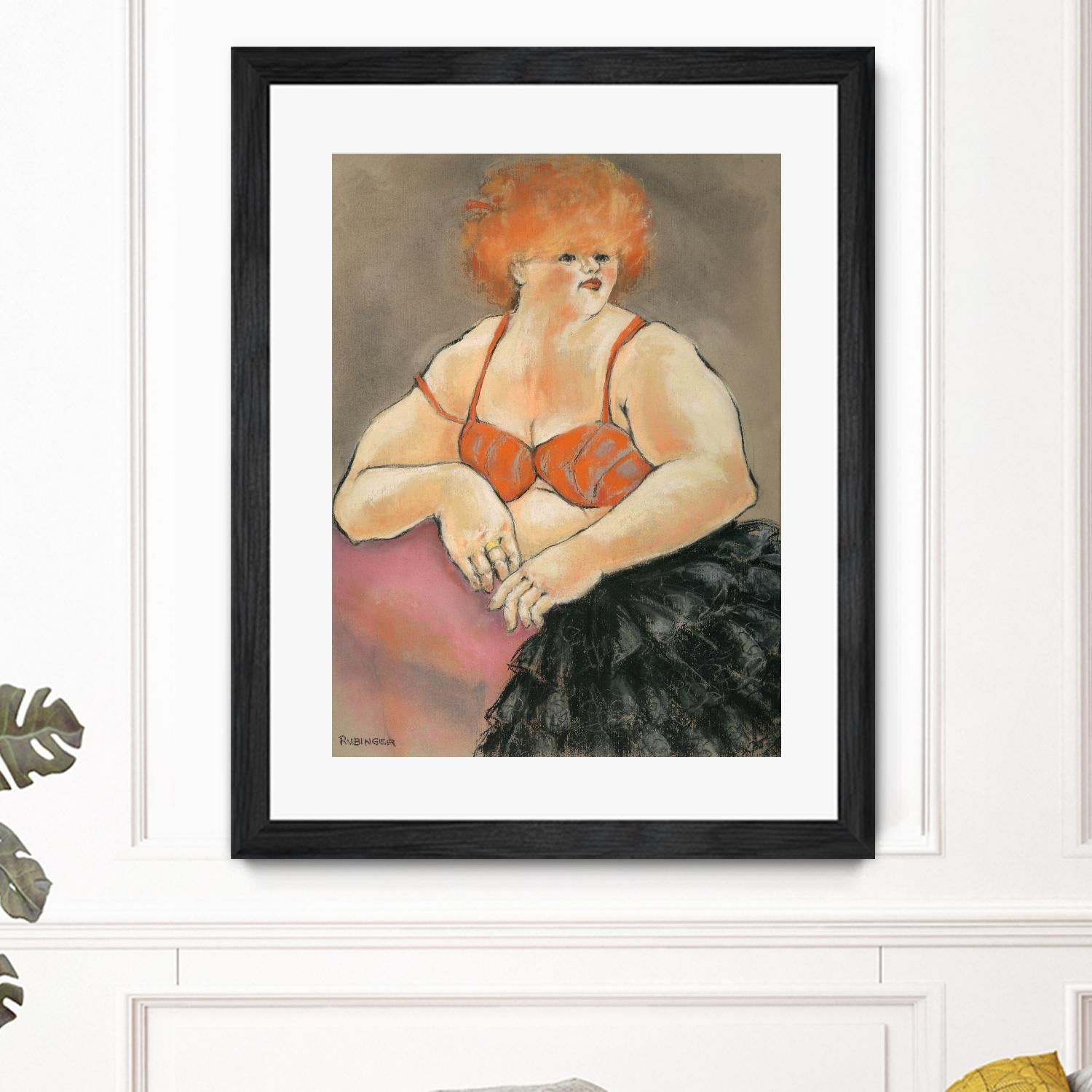 Hommage a la Goulue 2 by Bram Rubinger on GIANT ART - orange figurative drawing