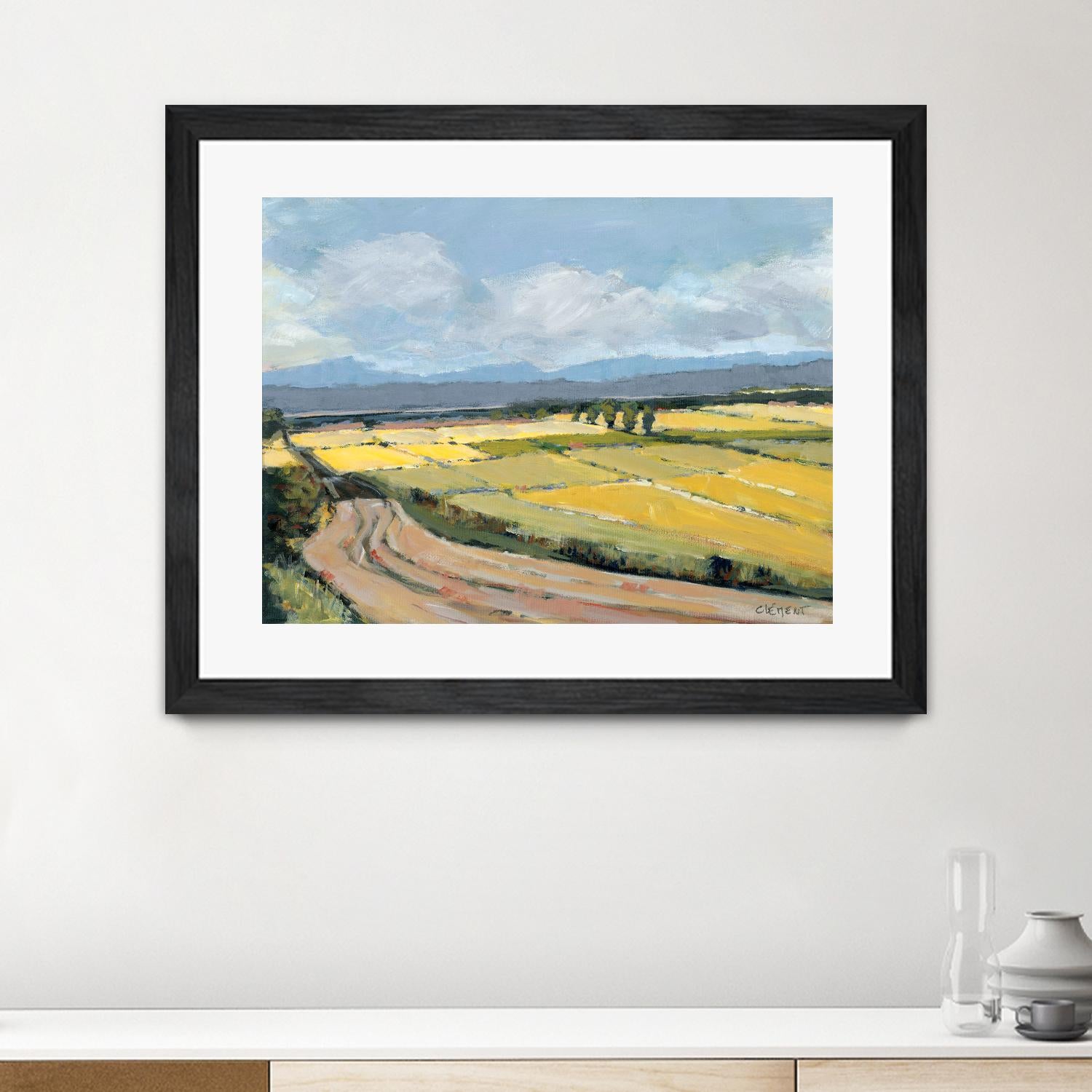 Summer Landscape by Jacques Clement on GIANT ART - pink landscape artistes du québec