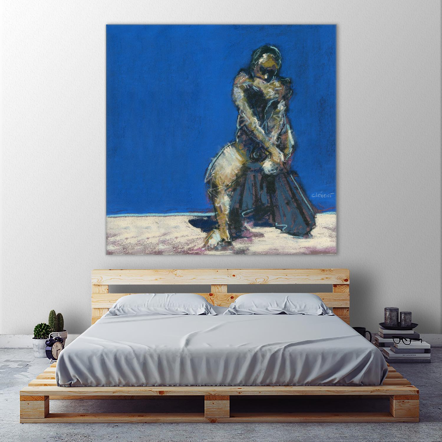 Dymas by Jacques Clement on GIANT ART - blue figurative corps nu