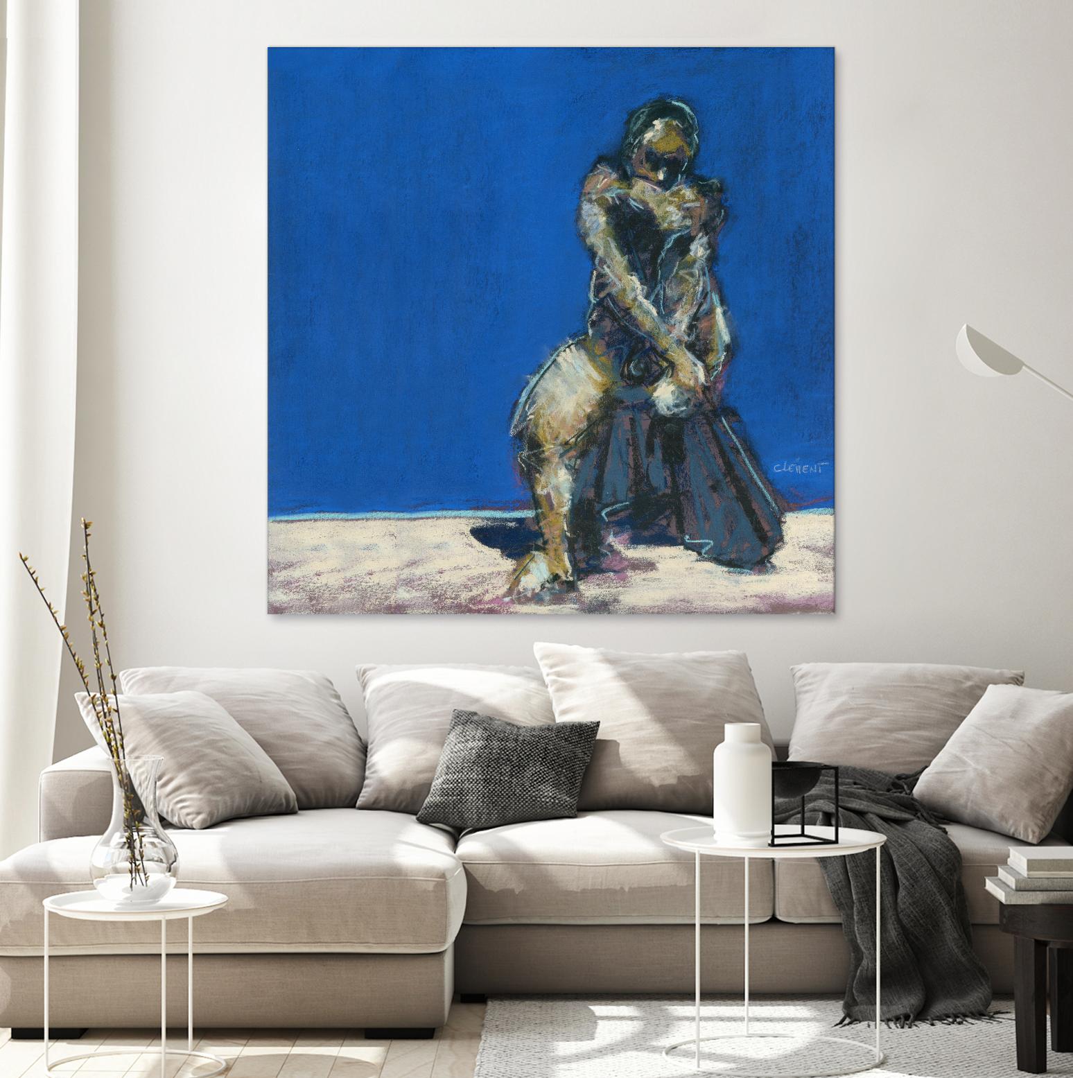 Dymas by Jacques Clement on GIANT ART - blue figurative corps nu
