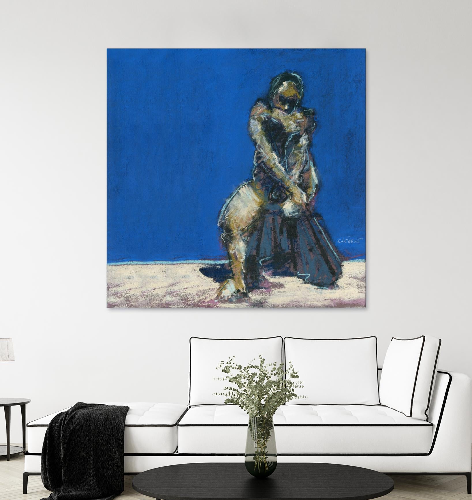 Dymas by Jacques Clement on GIANT ART - blue figurative corps nu