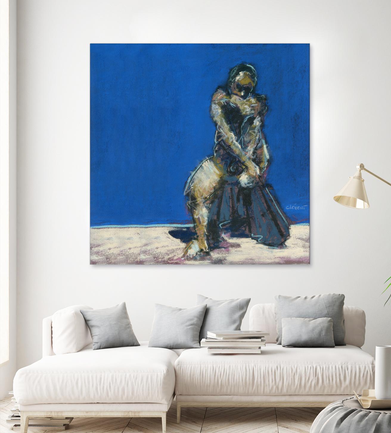 Dymas by Jacques Clement on GIANT ART - blue figurative corps nu