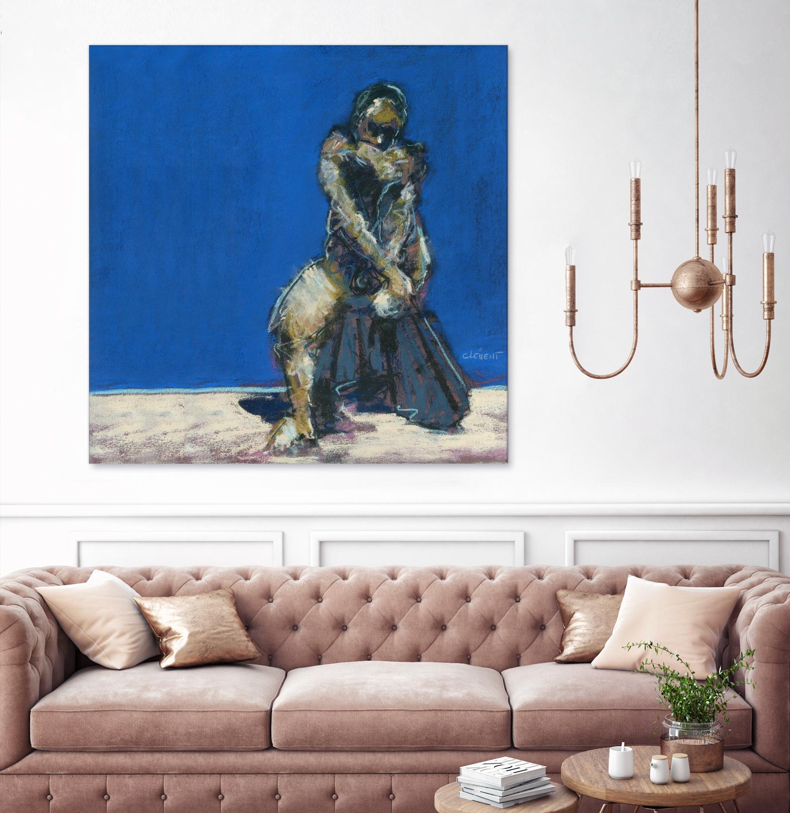 Dymas by Jacques Clement on GIANT ART - blue figurative corps nu