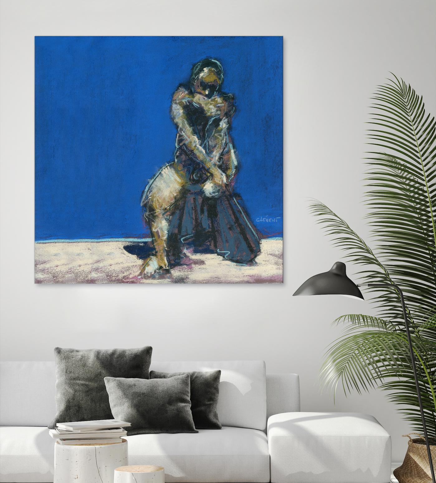 Dymas by Jacques Clement on GIANT ART - blue figurative corps nu
