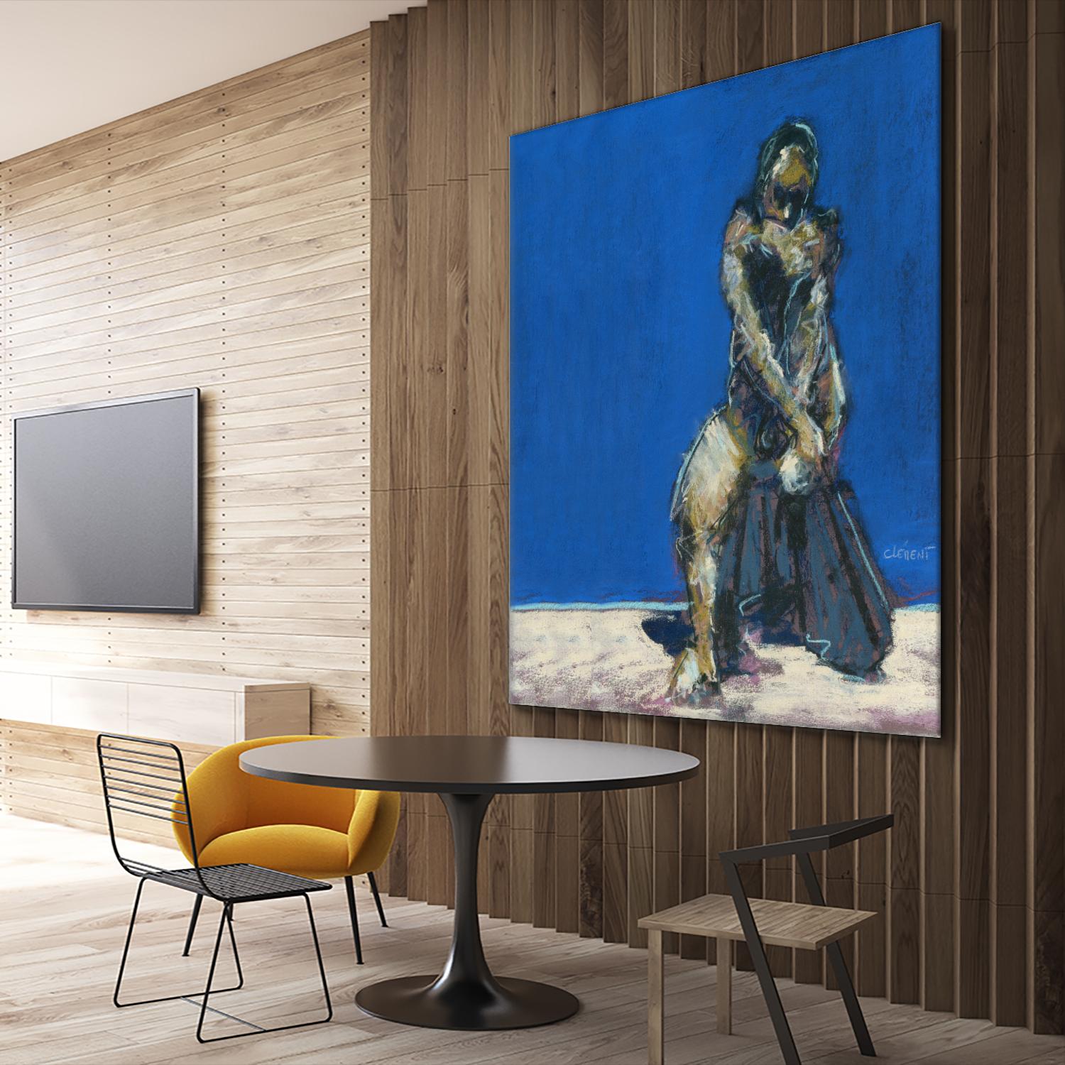 Dymas by Jacques Clement on GIANT ART - blue figurative corps nu