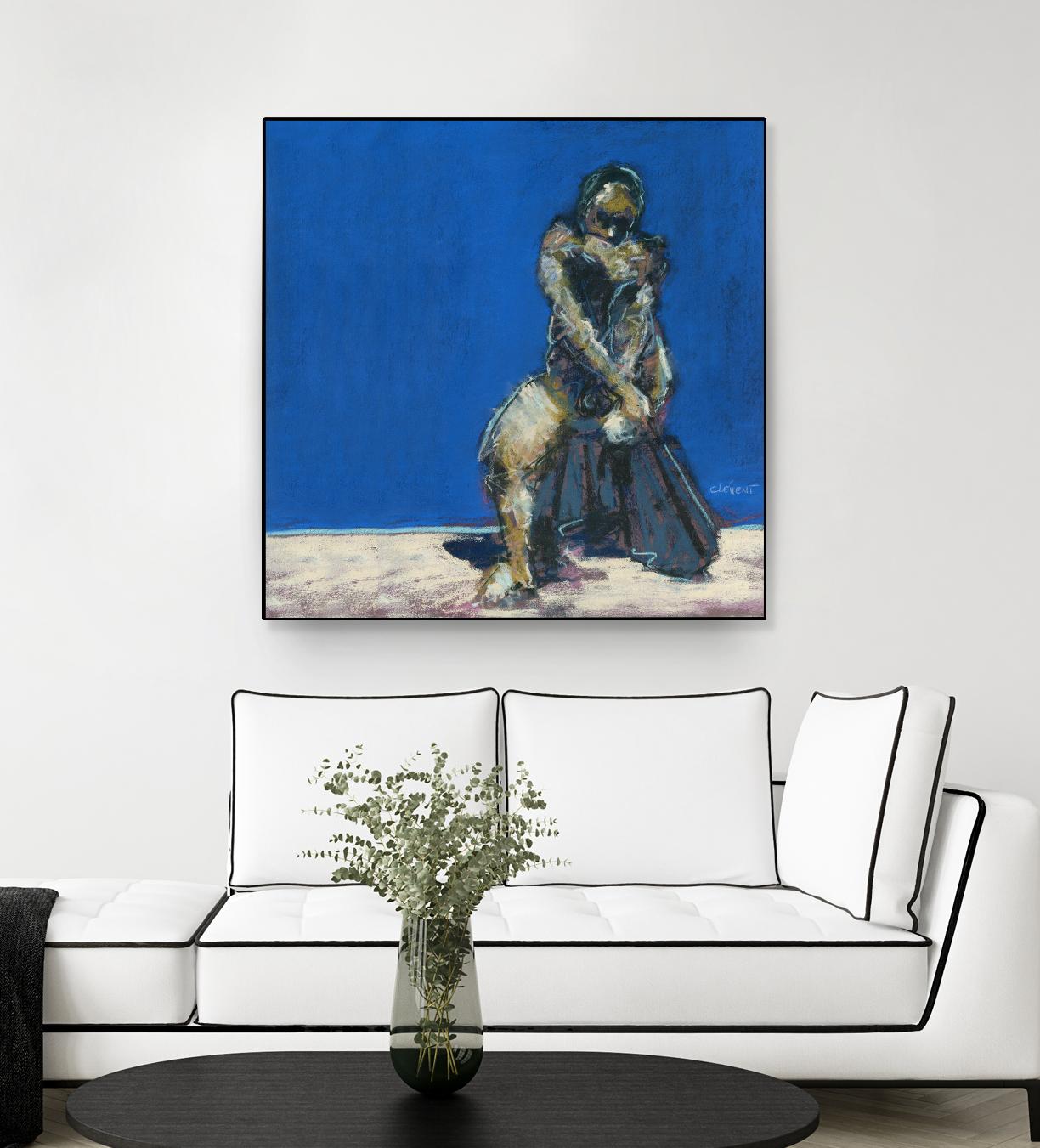 Dymas by Jacques Clement on GIANT ART - blue figurative corps nu