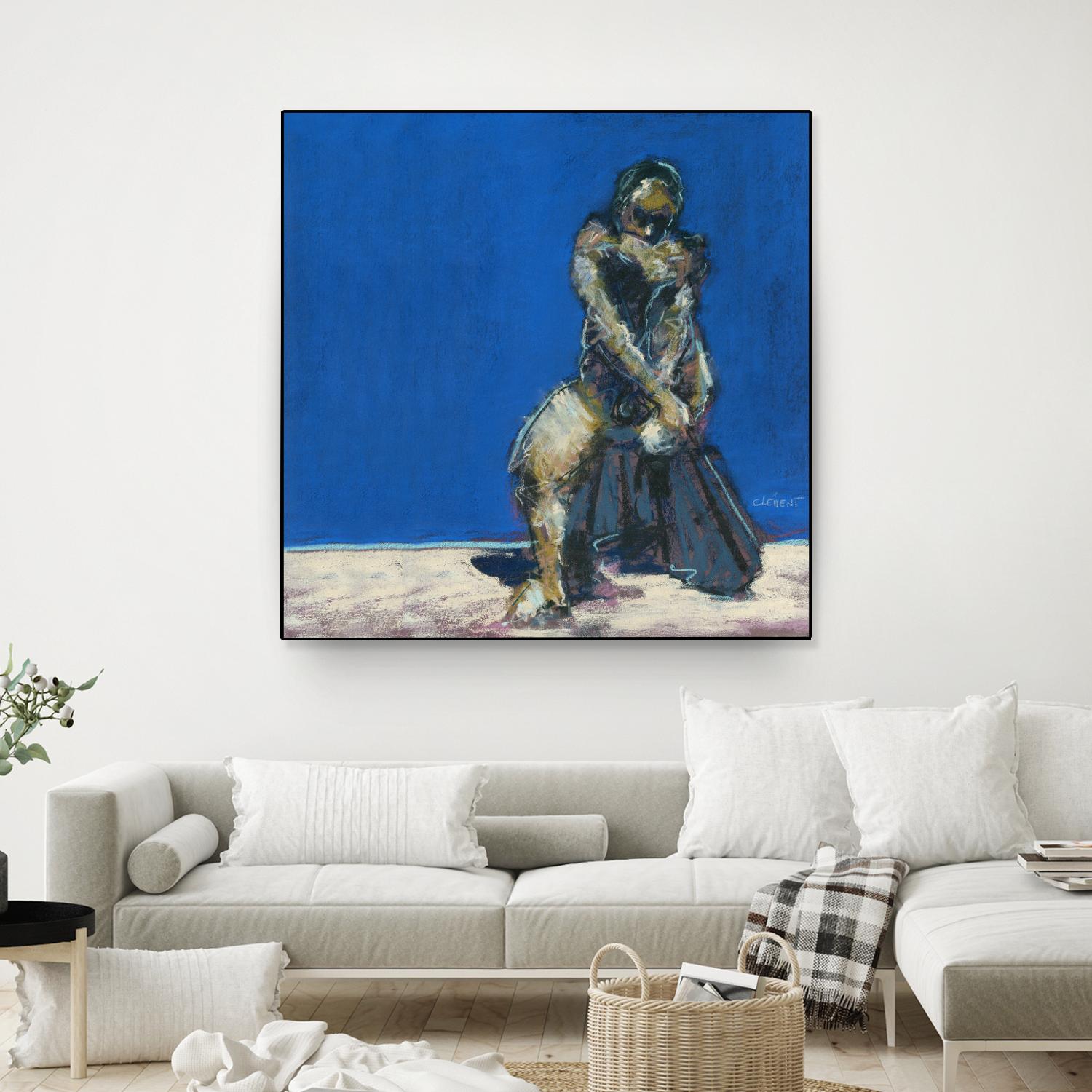 Dymas by Jacques Clement on GIANT ART - blue figurative corps nu