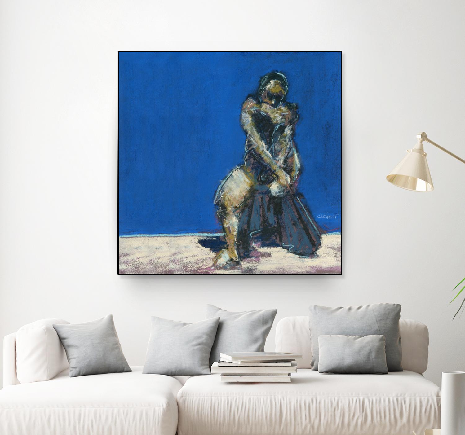 Dymas by Jacques Clement on GIANT ART - blue figurative corps nu