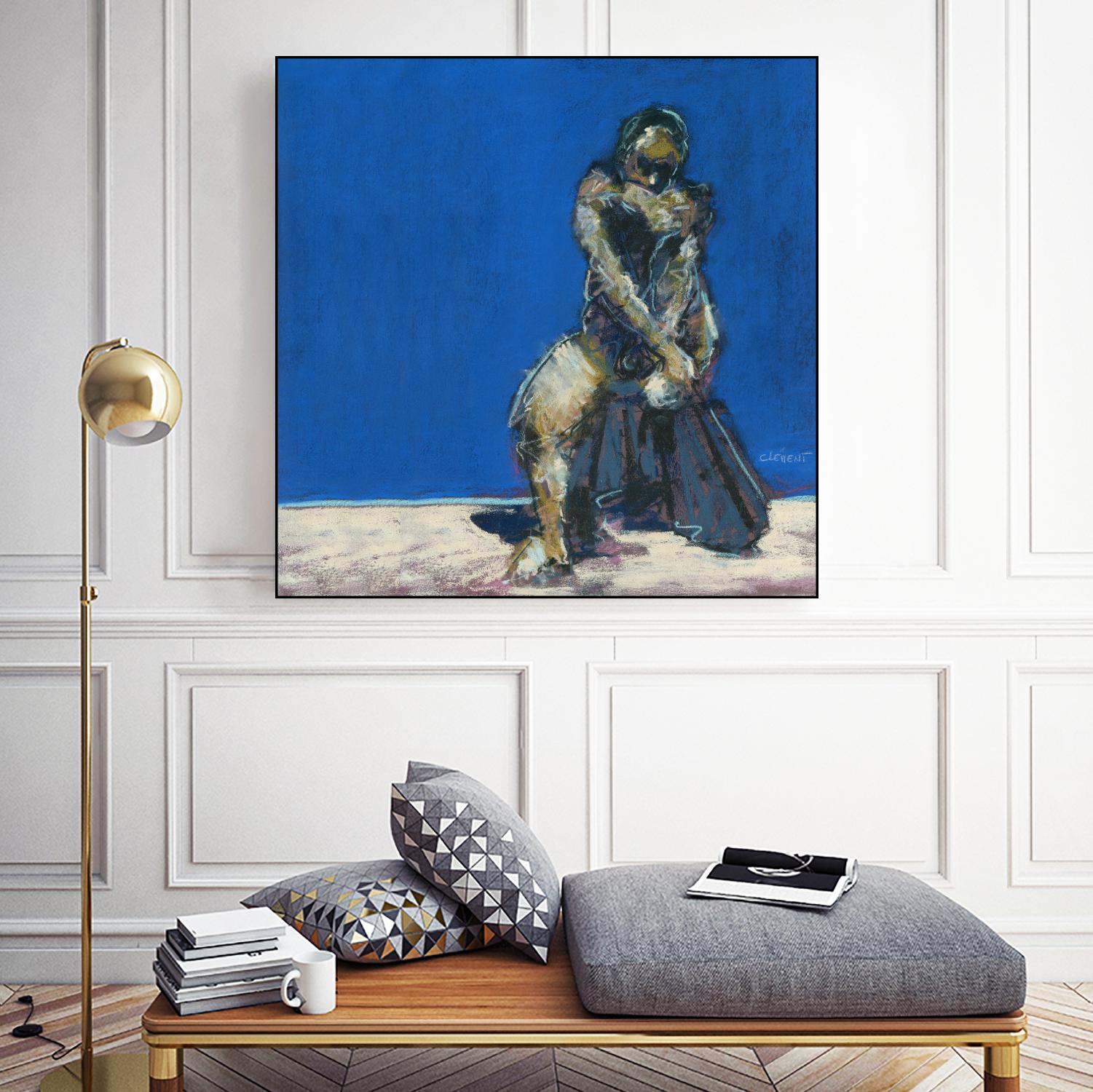 Dymas by Jacques Clement on GIANT ART - blue figurative corps nu
