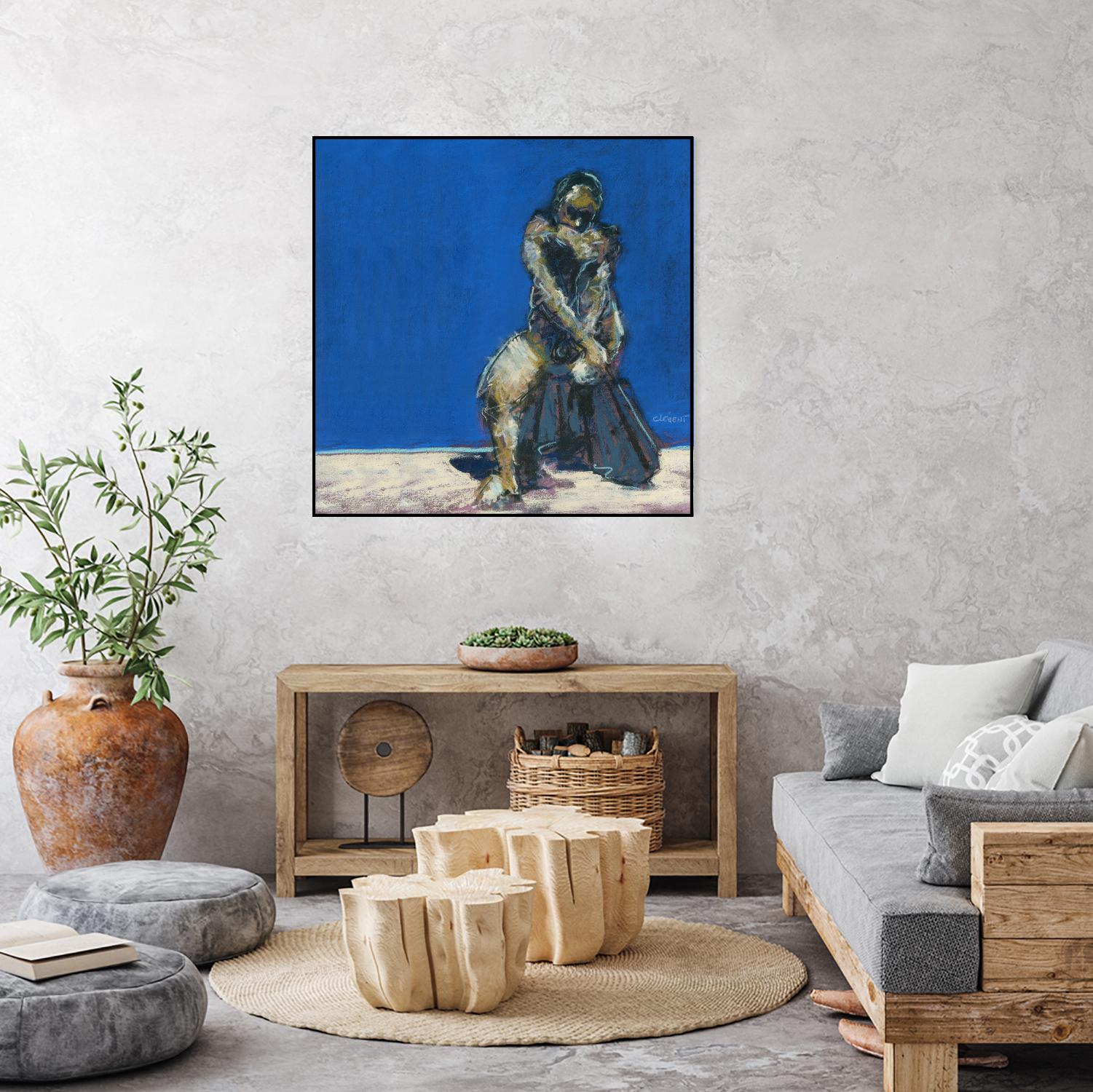 Dymas by Jacques Clement on GIANT ART - blue figurative corps nu