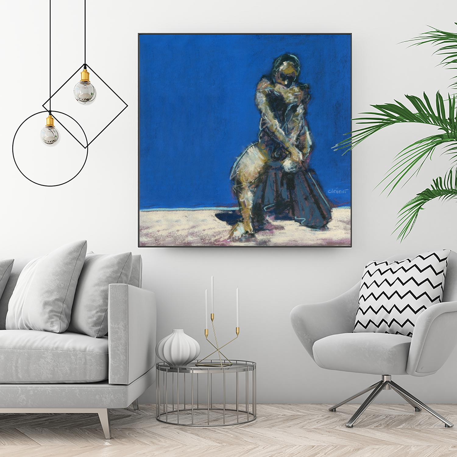 Dymas by Jacques Clement on GIANT ART - blue figurative corps nu