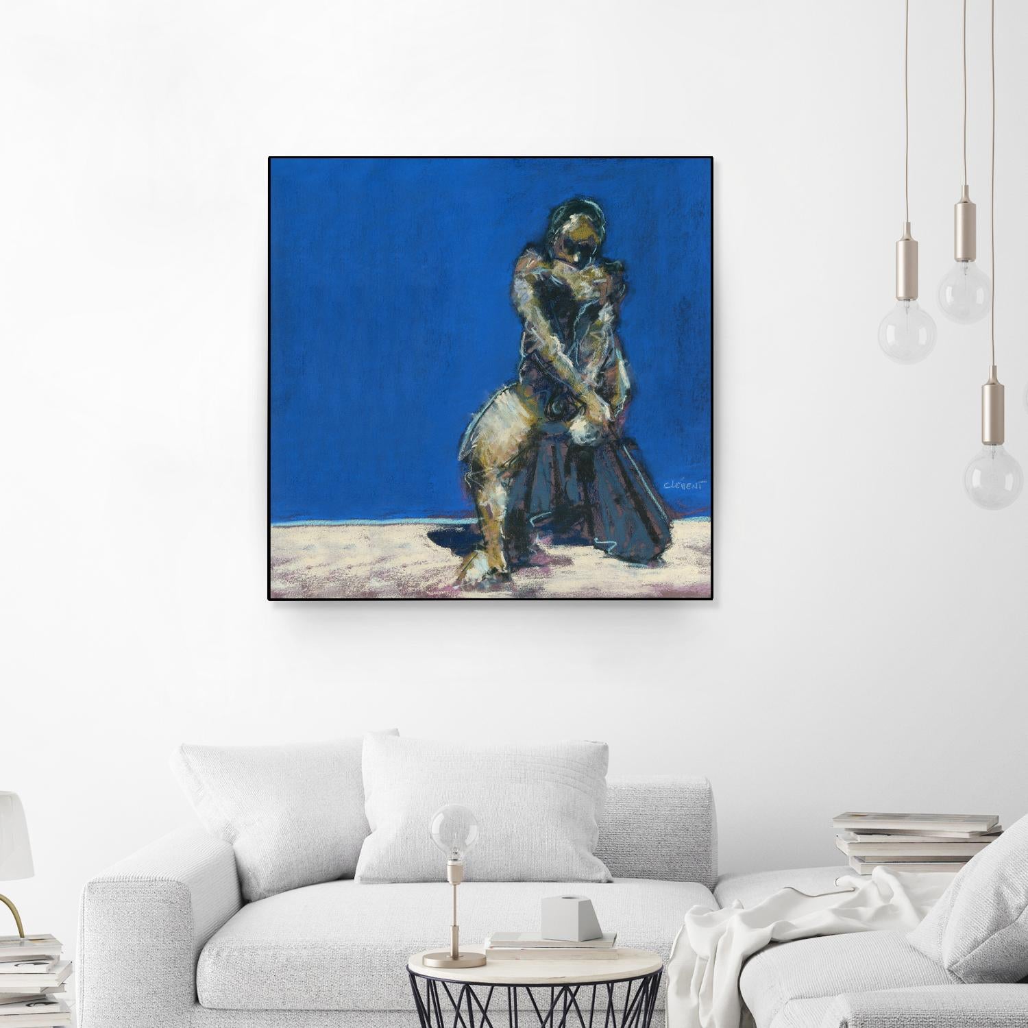 Dymas by Jacques Clement on GIANT ART - blue figurative corps nu