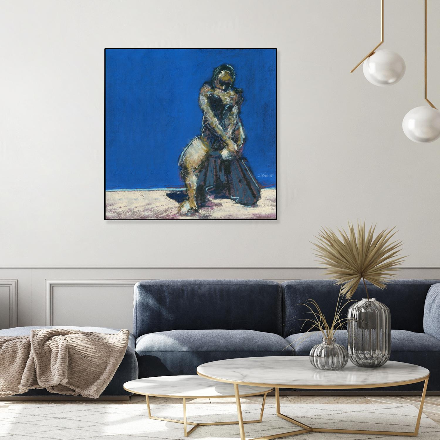 Dymas by Jacques Clement on GIANT ART - blue figurative corps nu