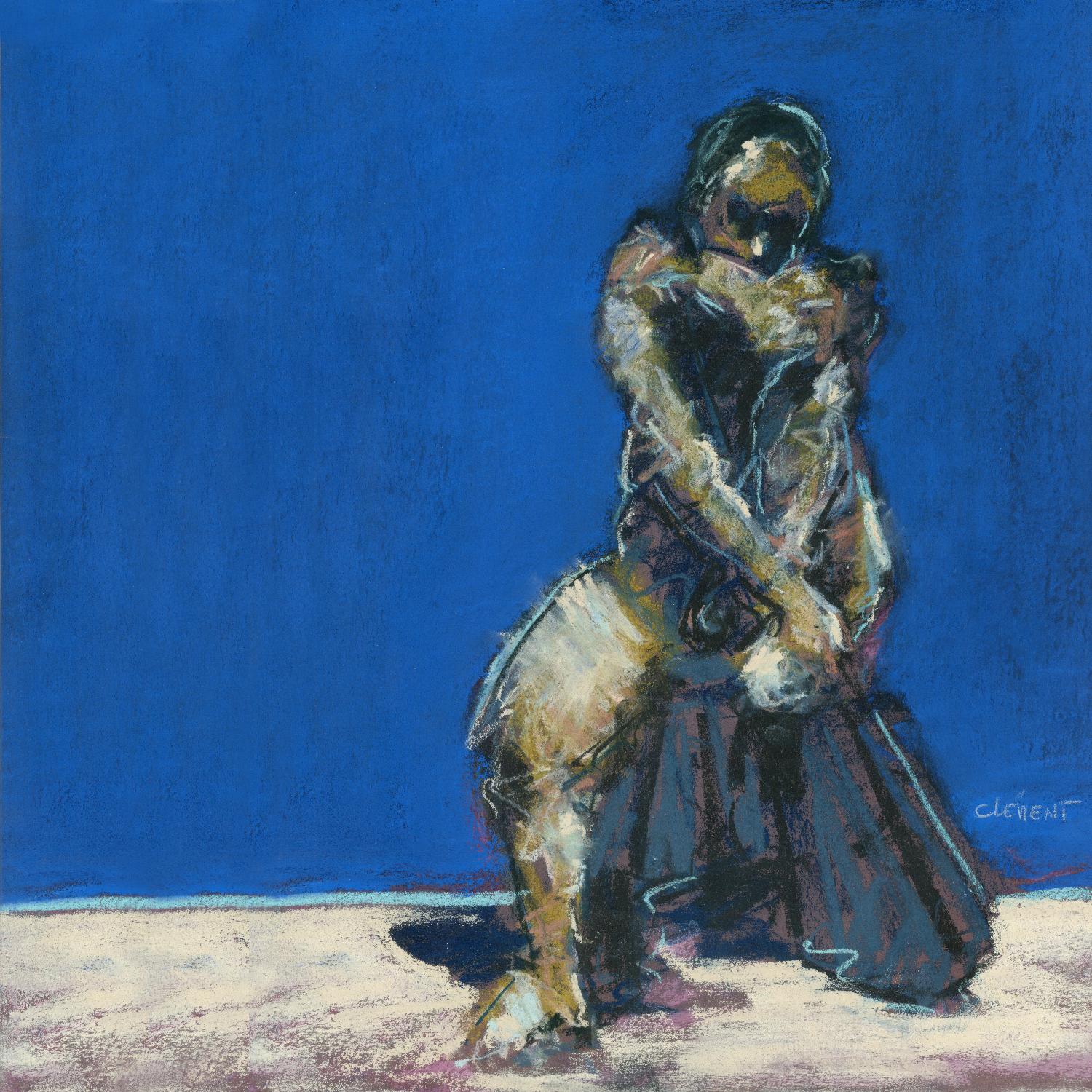 Dymas by Jacques Clement on GIANT ART - blue figurative corps nu