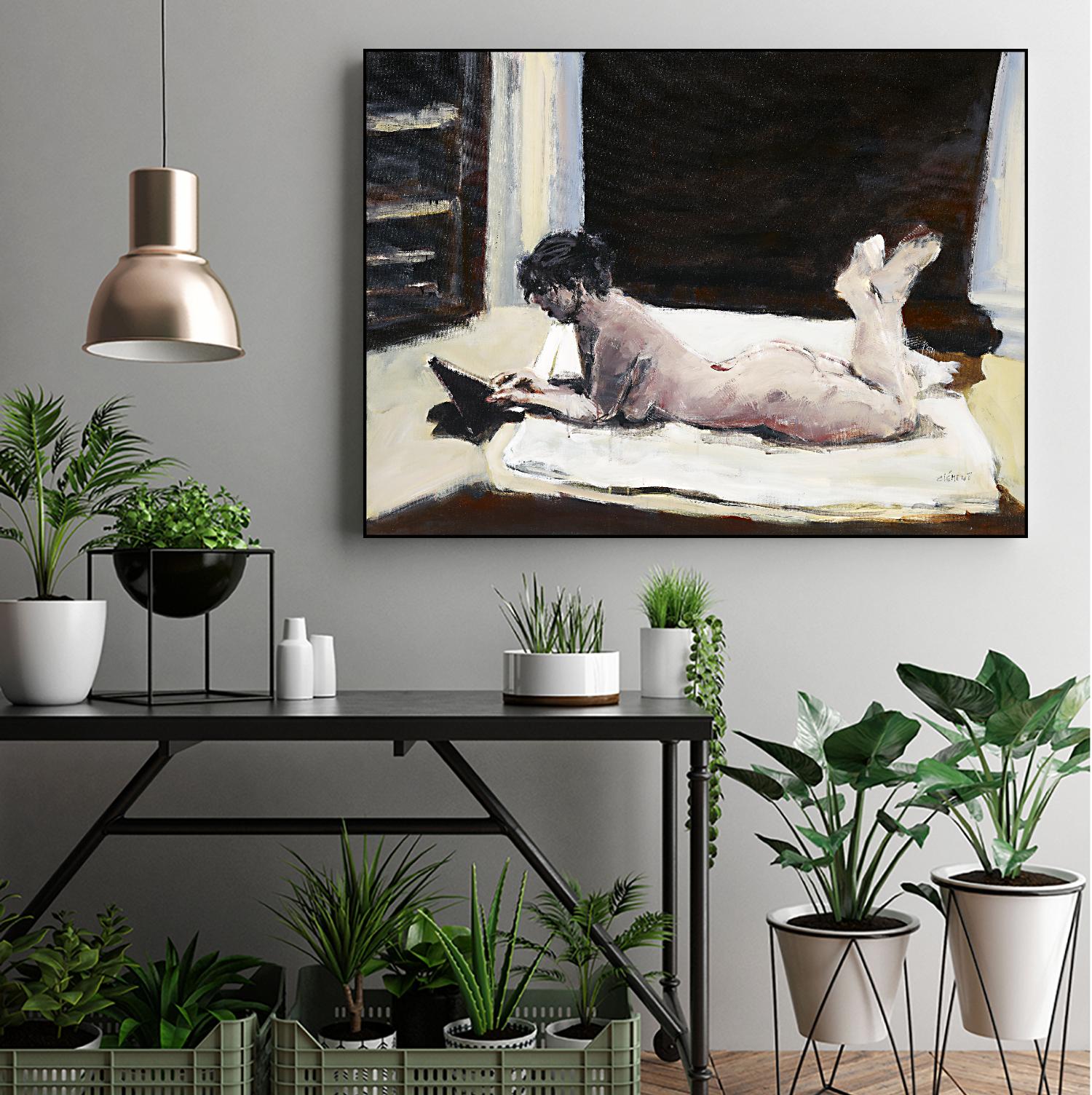 Gidas by Jacques Clement on GIANT ART - pink artistes du québec bed