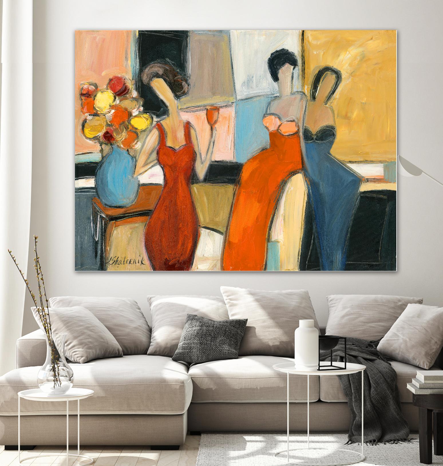 Three women by Julia Shaternik on GIANT ART - orange figurative canadien