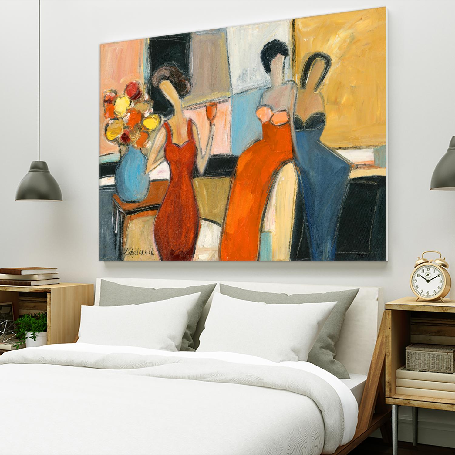 Three women by Julia Shaternik on GIANT ART - orange figurative canadien