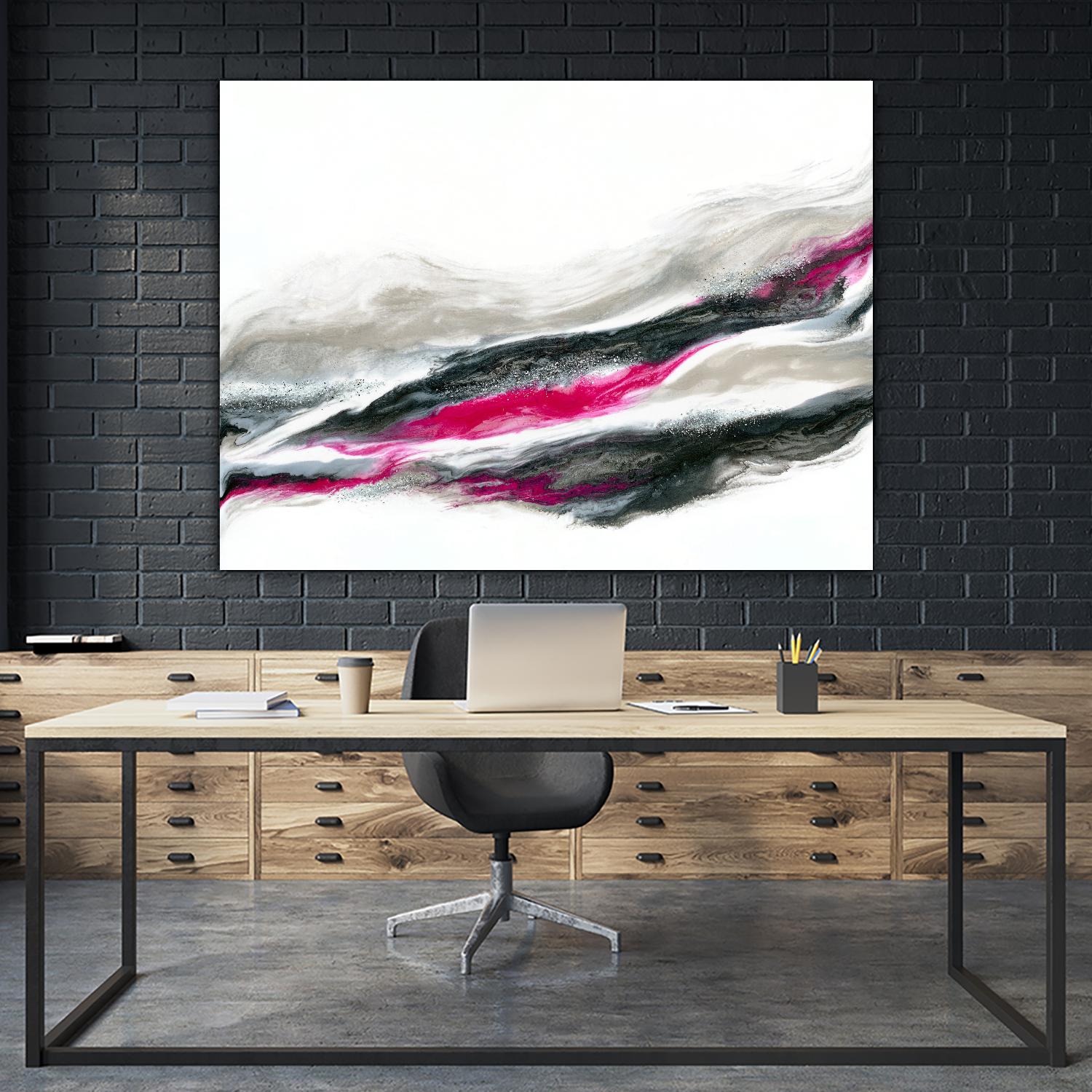 Frozen Ocean -2 by Alyson Mccrink on GIANT ART - pink abstract