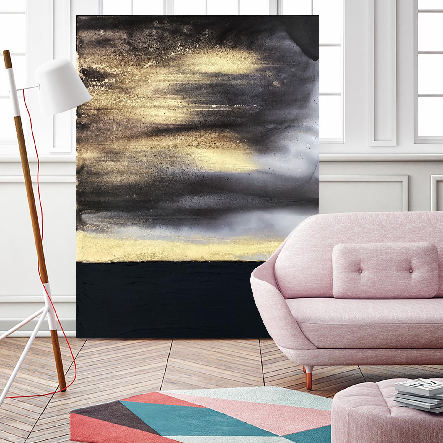 Golden Dawn -Purple by Alyson Mccrink on GIANT ART - beige abstract horizon