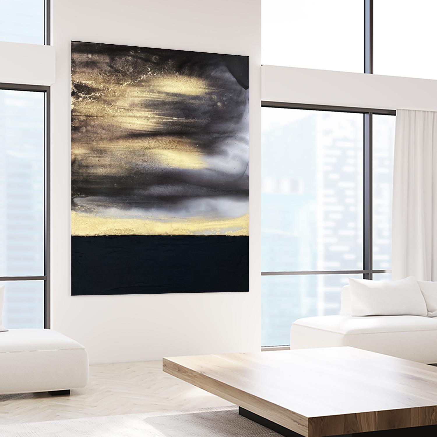 Golden Dawn -Purple by Alyson Mccrink on GIANT ART - beige abstract horizon