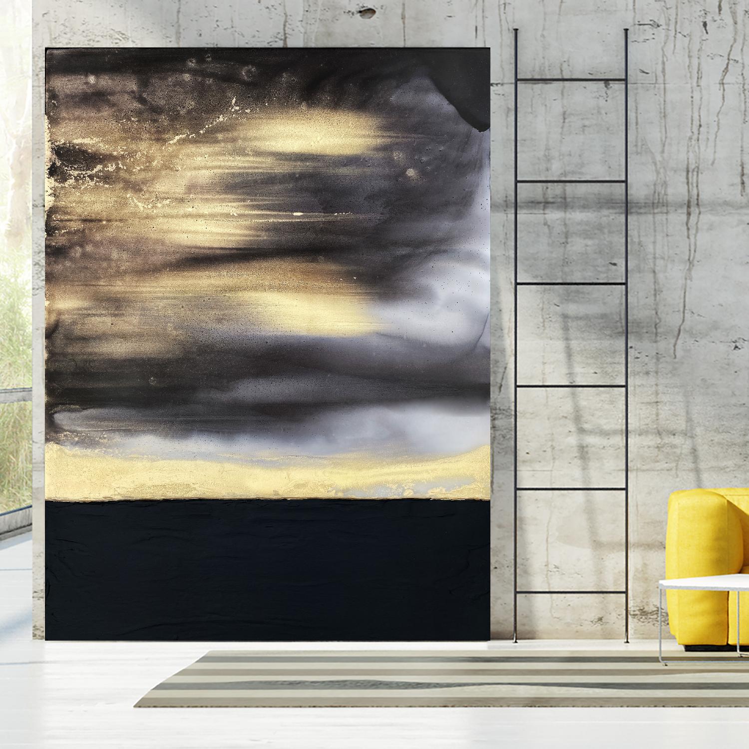 Golden Dawn -Purple by Alyson Mccrink on GIANT ART - beige abstract horizon