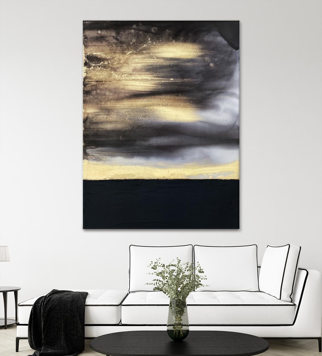 Golden Dawn -Purple by Alyson Mccrink on GIANT ART - beige abstract horizon