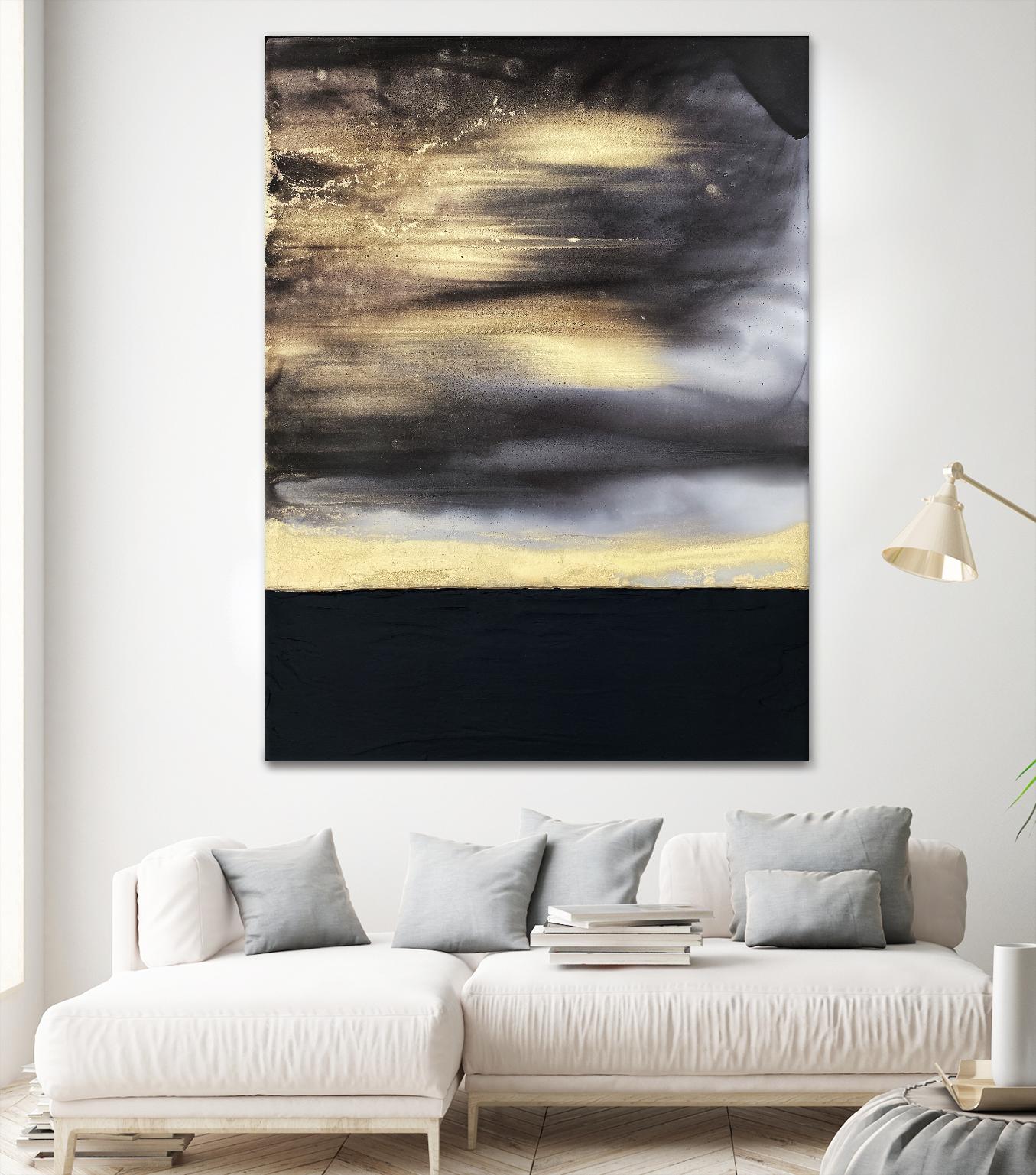 Golden Dawn -Purple by Alyson Mccrink on GIANT ART - beige abstract horizon