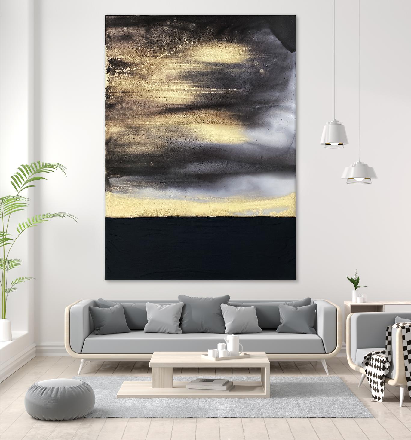 Golden Dawn -Purple by Alyson Mccrink on GIANT ART - beige abstract horizon