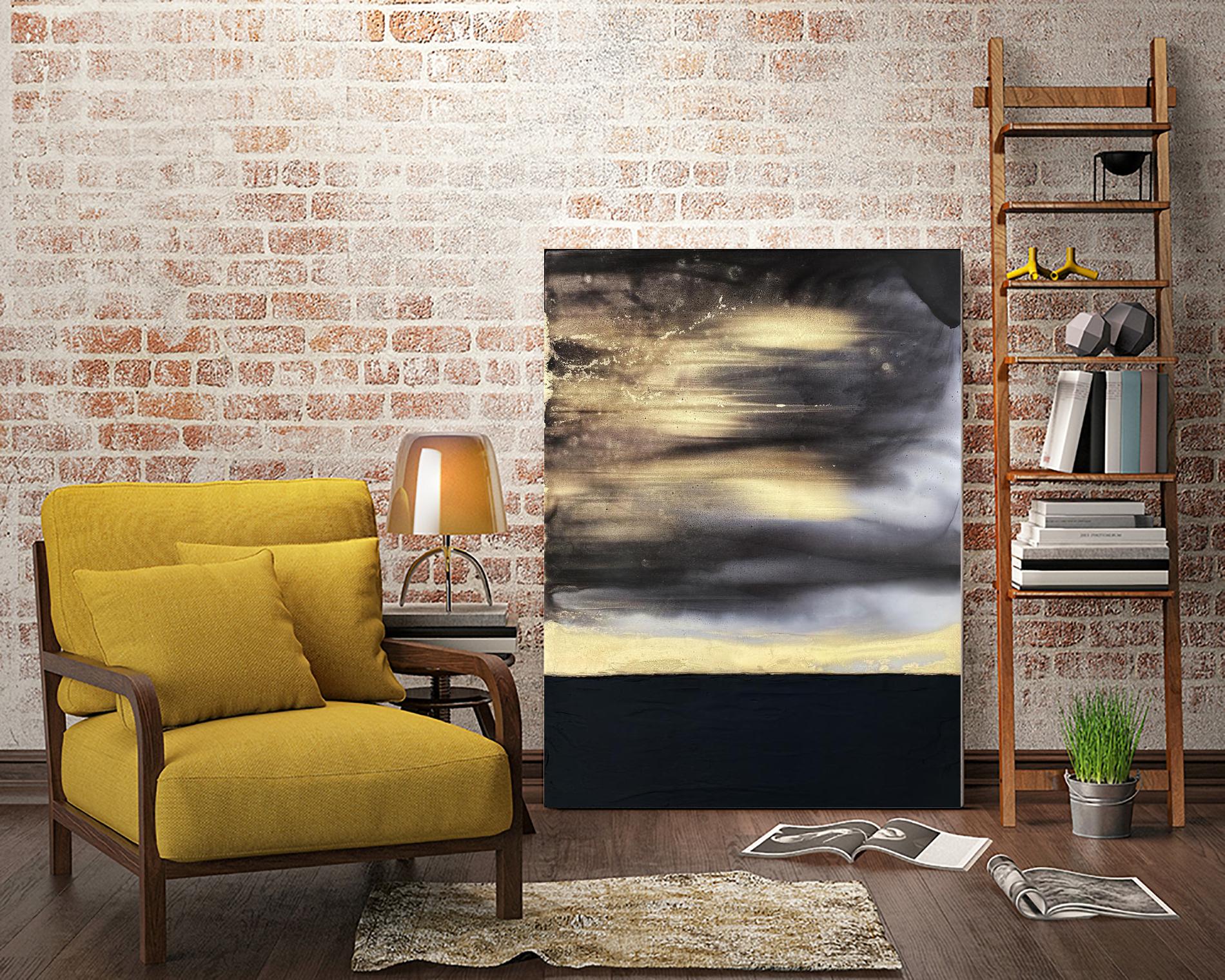 Golden Dawn -Purple by Alyson Mccrink on GIANT ART - beige abstract horizon