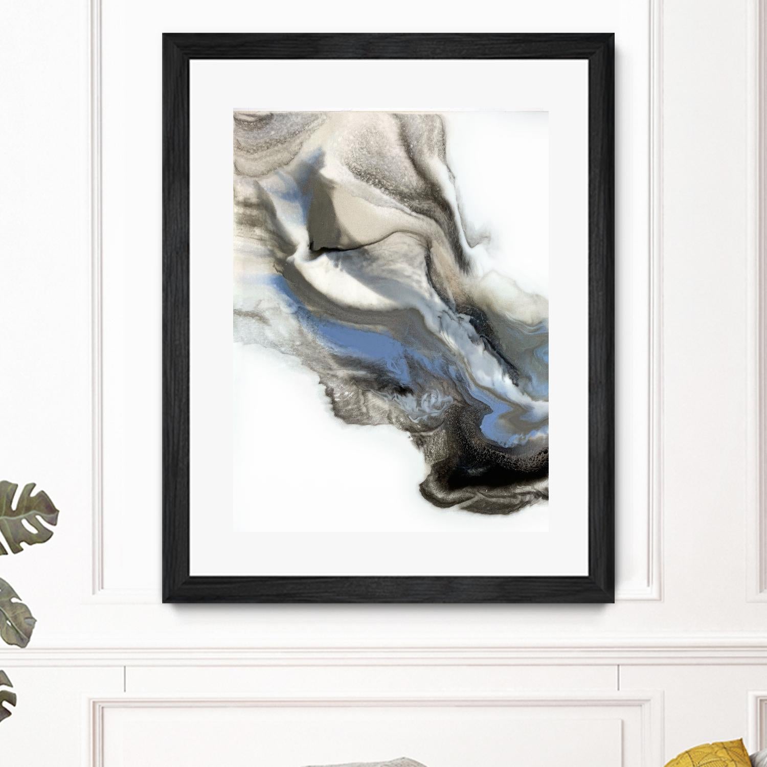 Green And Blue Wave by Alyson Mccrink on GIANT ART - grey abstract volage