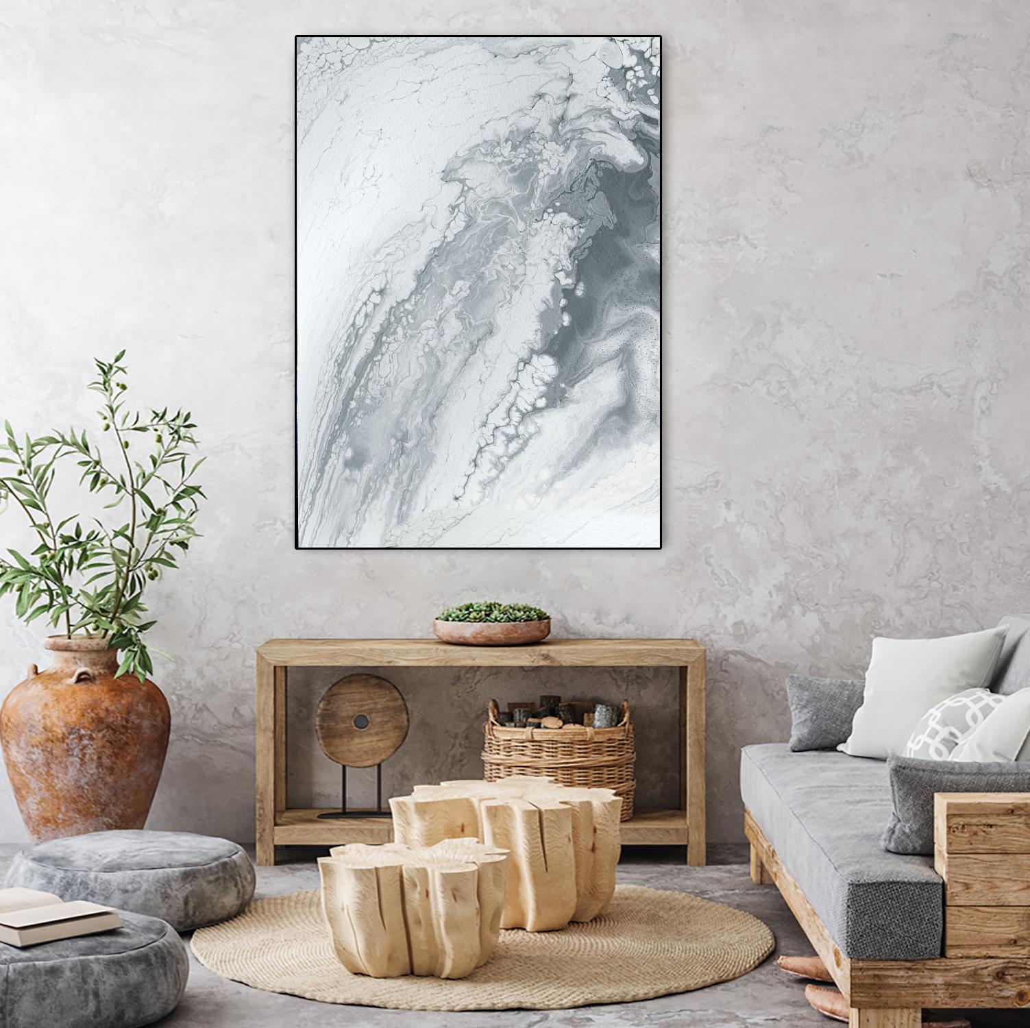 Light Of The Cave by Alyson Mccrink on GIANT ART - grey abstract monochrome