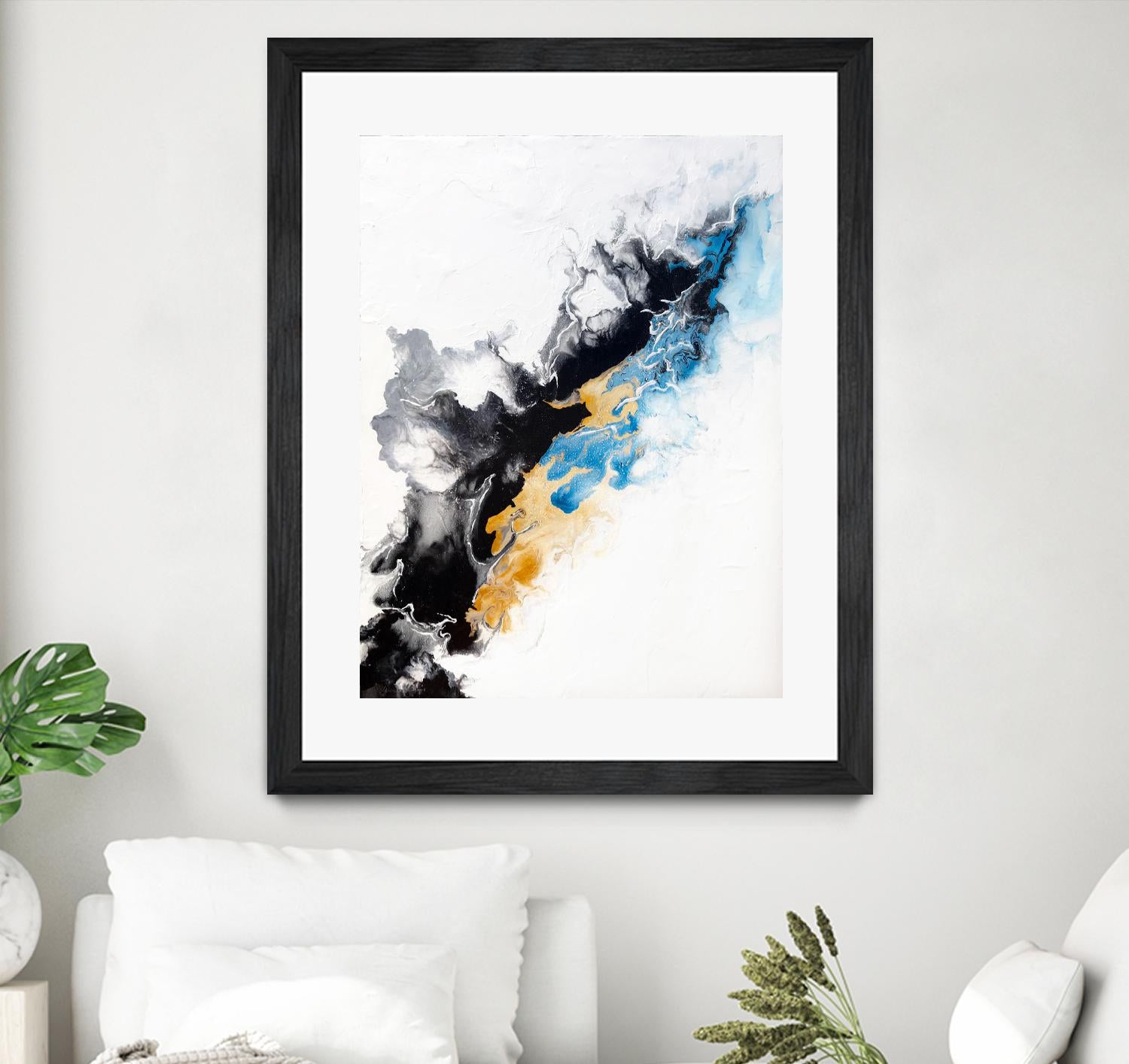 Wish Come True by Alyson Mccrink on GIANT ART - blue abstract linéaire