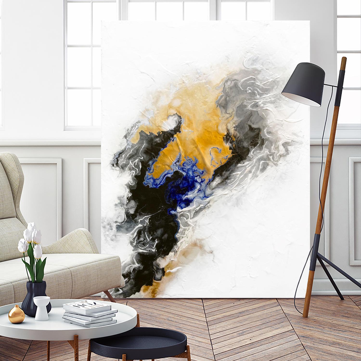 Riverbed by Alyson Mccrink on GIANT ART - yellow abstract