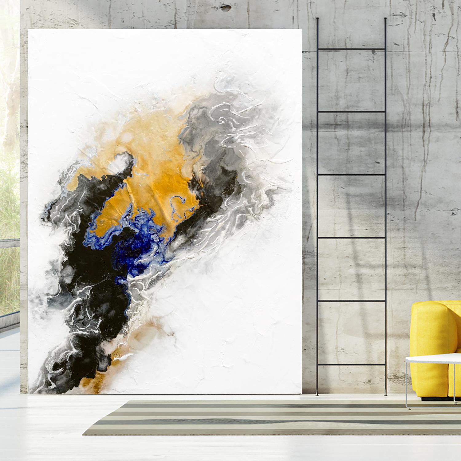 Riverbed by Alyson Mccrink on GIANT ART - yellow abstract