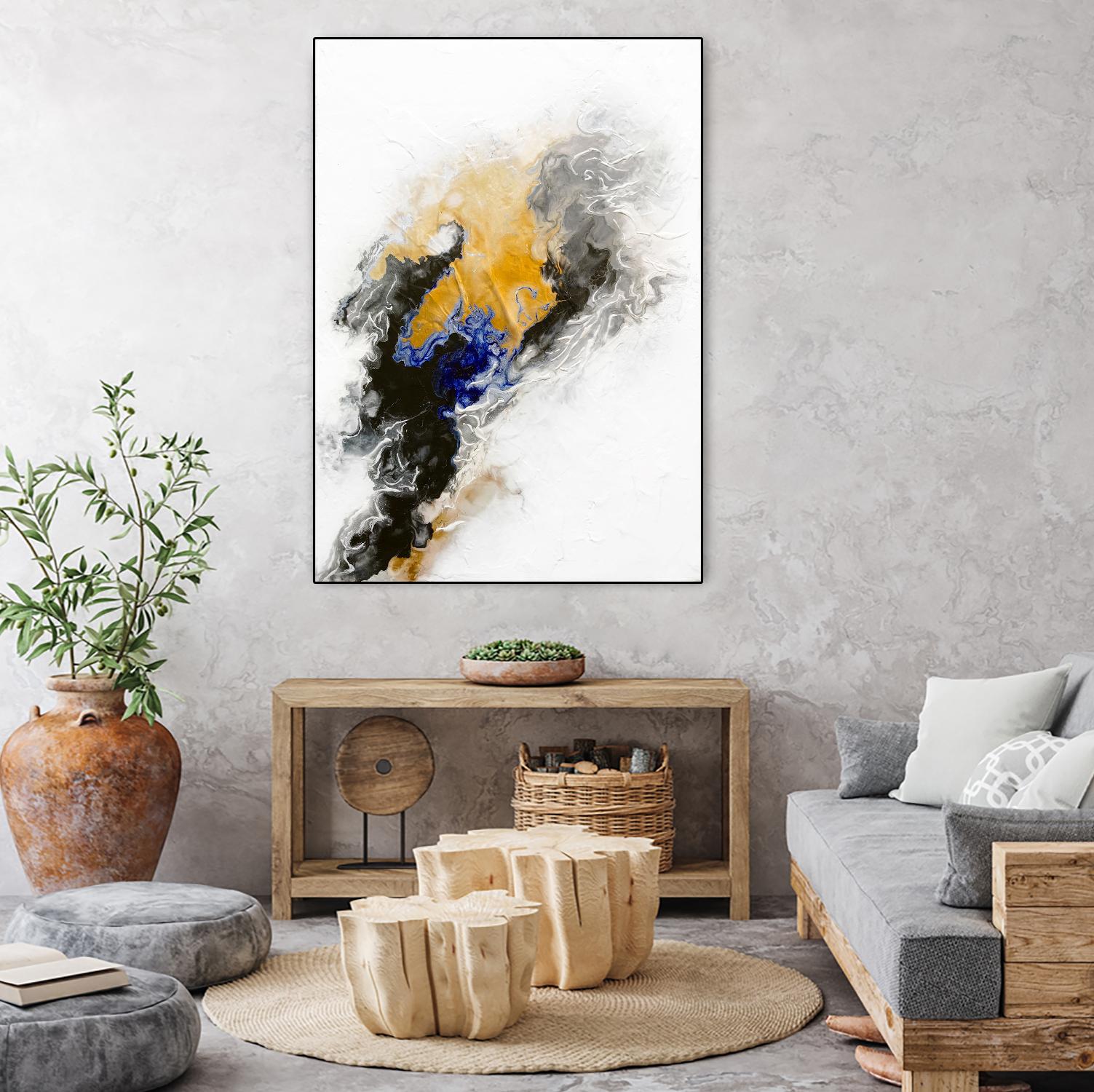 Riverbed by Alyson Mccrink on GIANT ART - yellow abstract