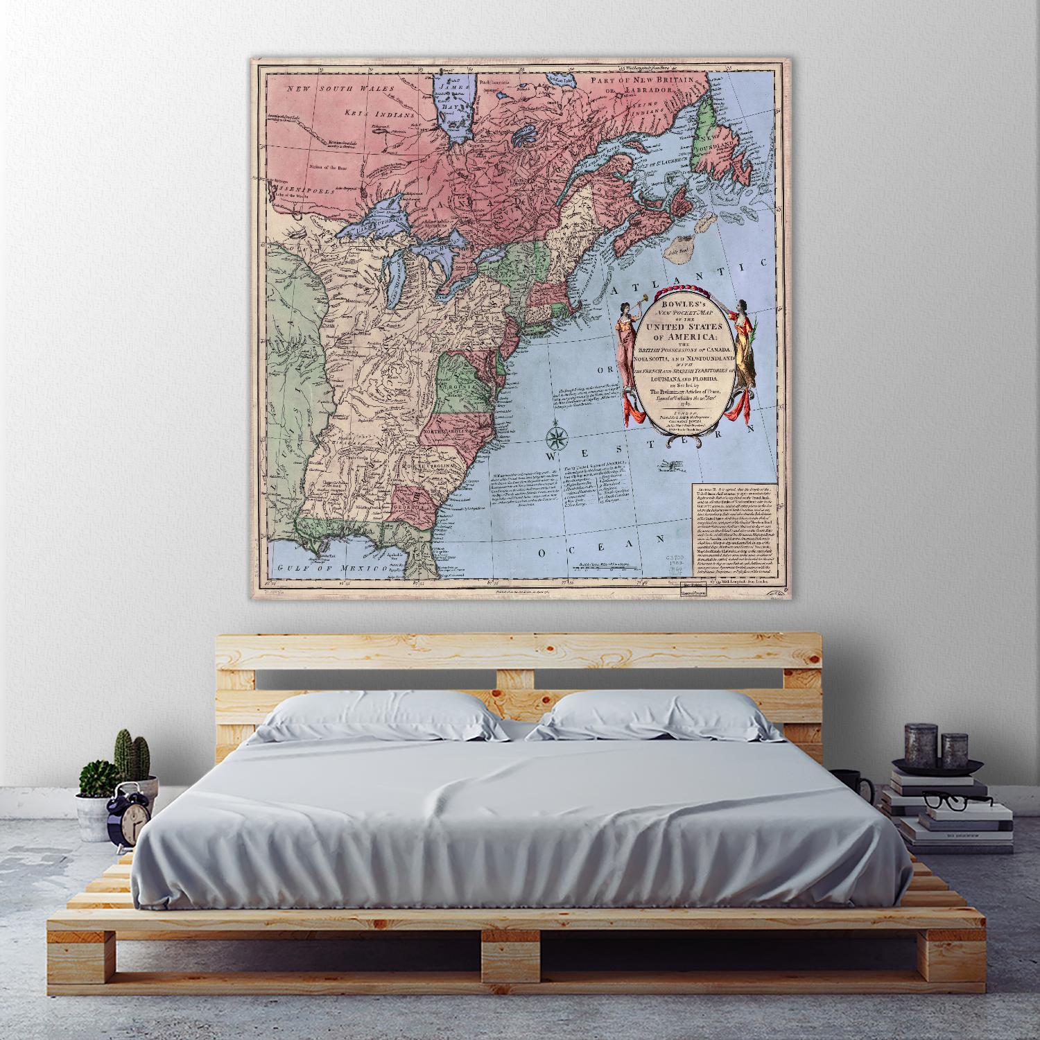 North american map in 1784 by Archive on GIANT ART - pink maps