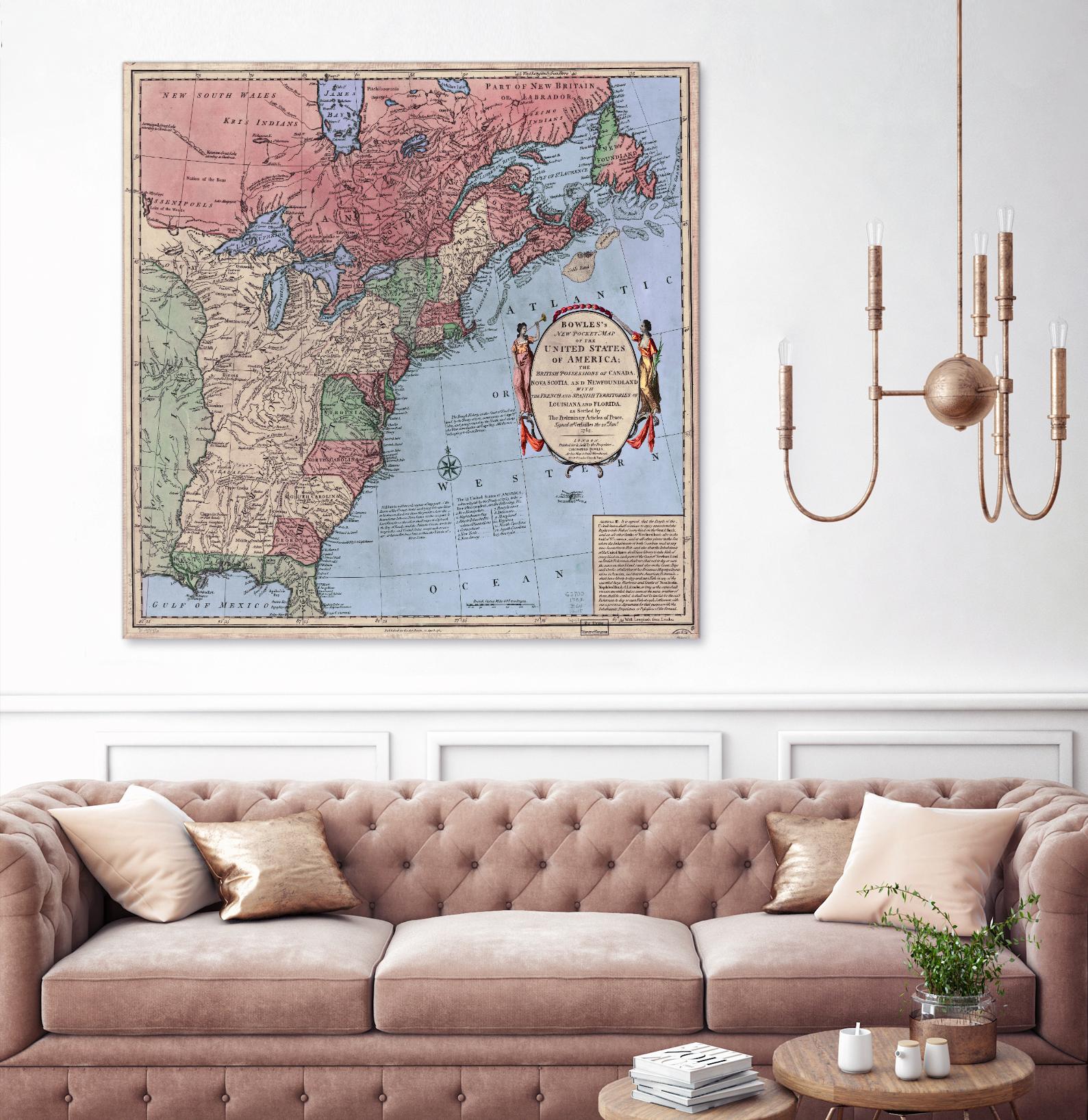 North american map in 1784 by Archive on GIANT ART - pink maps